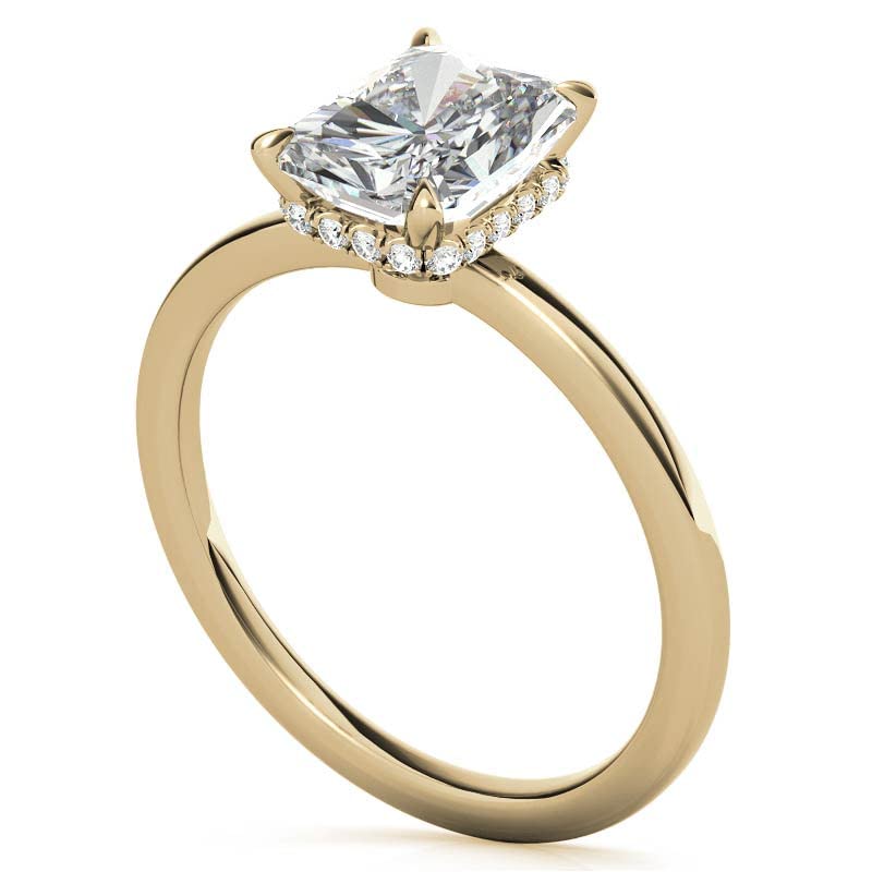 10K Solid Yellow Gold Handmade Engagement Ring - 2 CT Radiant Cut Moissanite Diamond Solitaire Wedding Band for Women - Perfect for Proposals, Anniversaries & Bridal Jewelry Gifts