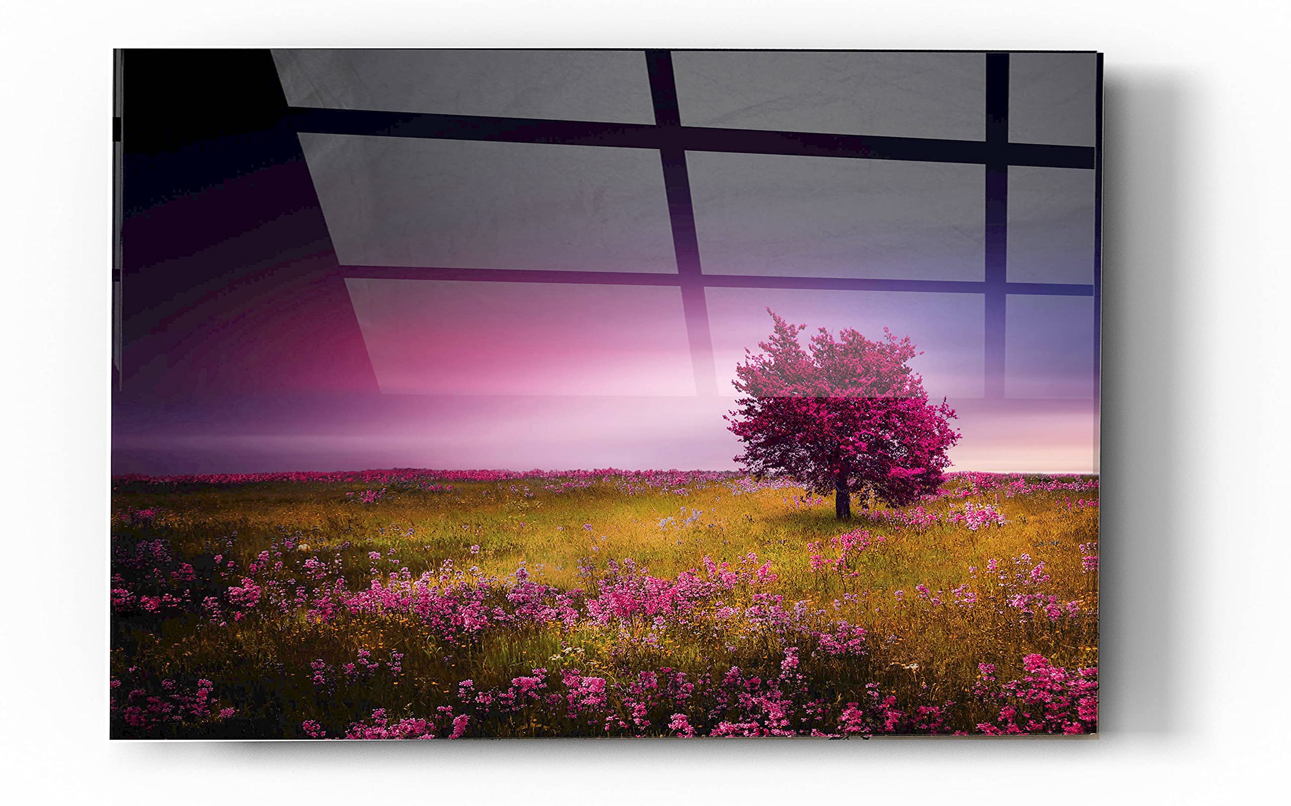 Pink Nights Acrylic Glass Wall Art - 24x36 Inch Modern Abstract Painting for Living Room, Bedroom & Office Decor - Vibrant Home Wall Decor Perfect for Gifts