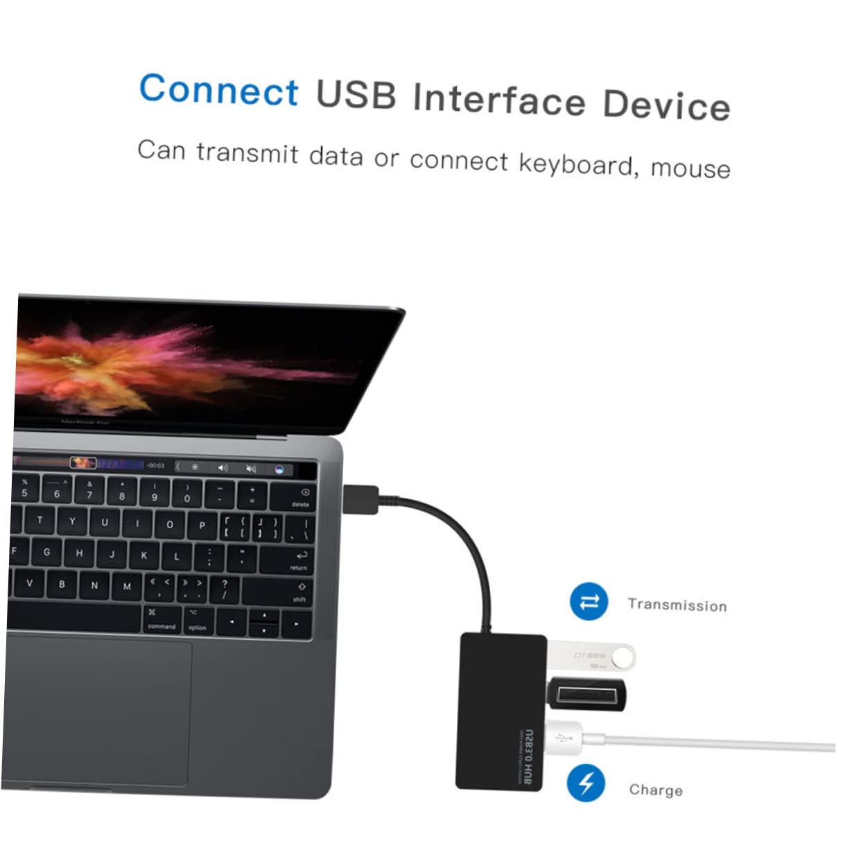 CAXUSD 7-in-1 USB C Hub with 4K HDMI, 3 USB 3.0 Ports, SD/TF Card Reader - Portable USB Splitter for MacBook Pro/Air, Dell, HP, Lenovo Laptops - Ideal for Home Office, Travel & Multi-Device Connectivity