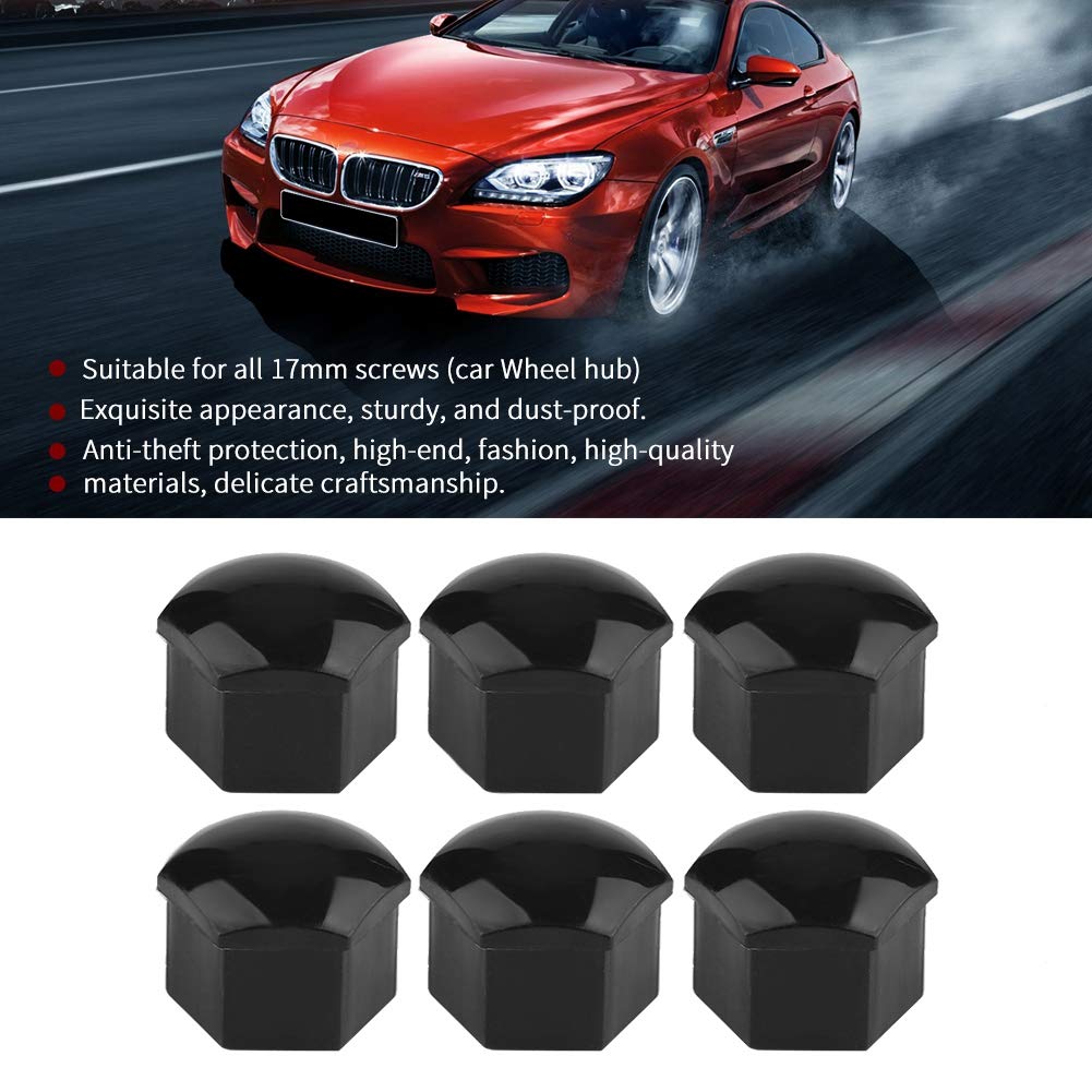 Acouto 20PCS 21mm Black Car Wheel Hub Nut Cover Screw Anti-Theft Caps - Universal Fit for Most Vehicles, Durable ABS Plastic, Easy Installation - Perfect for Car Detailing, Wheel Protection & Theft Prevention