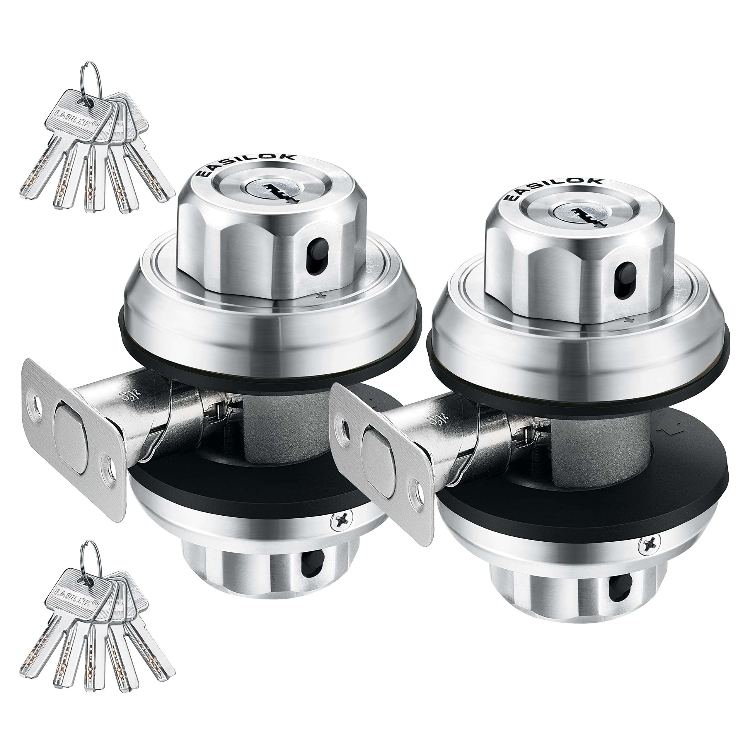 EASlLOK Heavy Duty Keyless Deadbolt Lock - 304 Stainless Steel Front Door Lock with Twist-to-Lock Mechanism (2 Pack) | Secure Your Home, Office & Gate - Weatherproof & Tamper-Resistant Design
