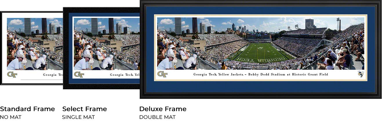 Georgia Tech Yellow Jackets Football Panoramic Posters & Framed Pictures - College Sports Decor for Game Room, Office & Fan Cave by Blakeway Panoramas
