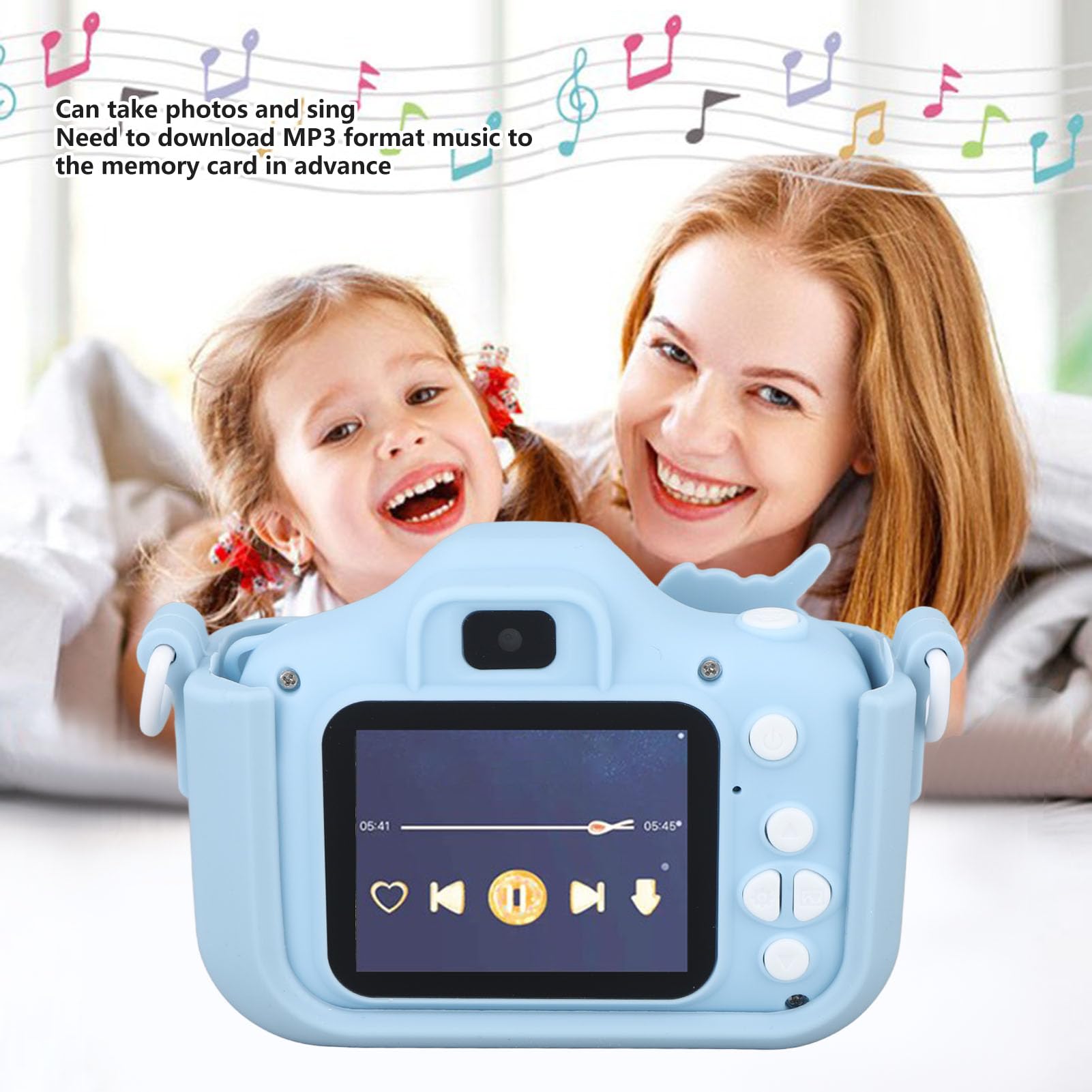 Kids Selfie Camera - HD Digital Video Recording, Auto Photography, Fun Gaming & Music Toy for Toddlers (Blue) | Perfect for Birthday Gifts, Travel, and Family Moments