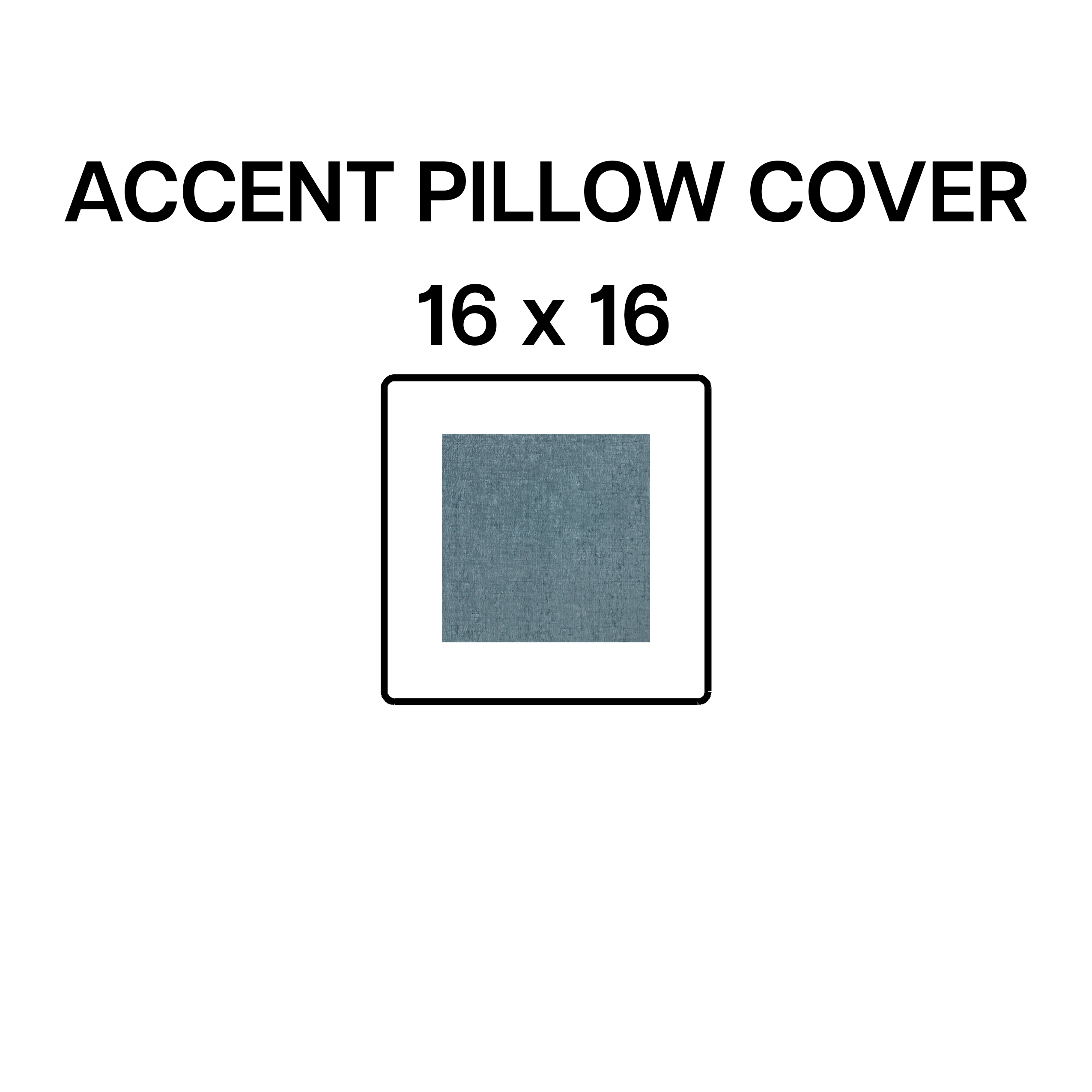 16x16 Steel Blue Accent Pillow Cover - Decorative Throw Pillow Case for Sofa, Bed & Couch - Premium Cotton Linen Blend with Hidden Zipper - Home Decor Accessories