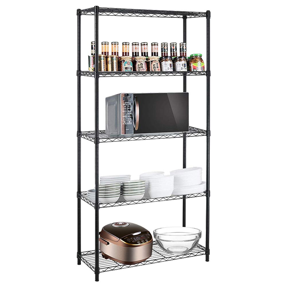 Heavy Duty Adjustable 5-Tier Metal Wire Shelving Unit - 72