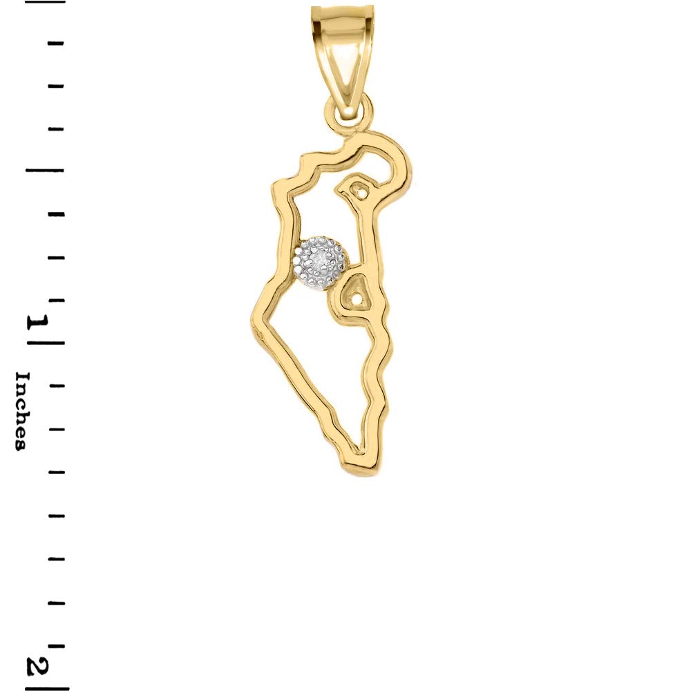 Israel Outline Map Pendant - Jewish Charm Necklace with Hebrew Inscription - Perfect for Hanukkah, Bar Mitzvah & Jewish Cultural Events
