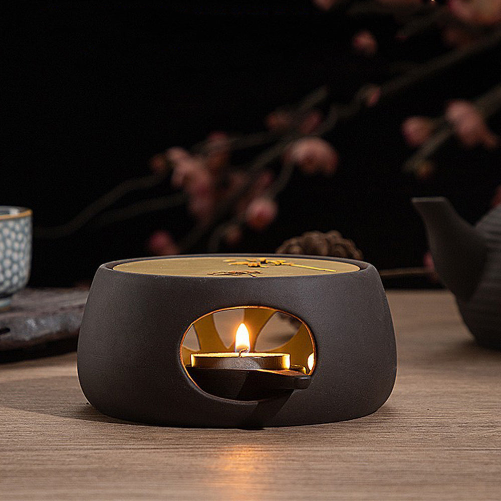 Premium Ceramic Teapot Warmer with Copper Plate - Handcrafted Tea Accessory for Keeping Tea Hot - Perfect for Home, Office & Tea Ceremonies