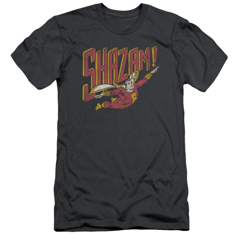 Shazam Retro Marvel Adult Slim Fit T-Shirt - Vintage Superhero Graphic Tee for Men & Women - Perfect for Casual Wear, Cosplay & Comic Conventions