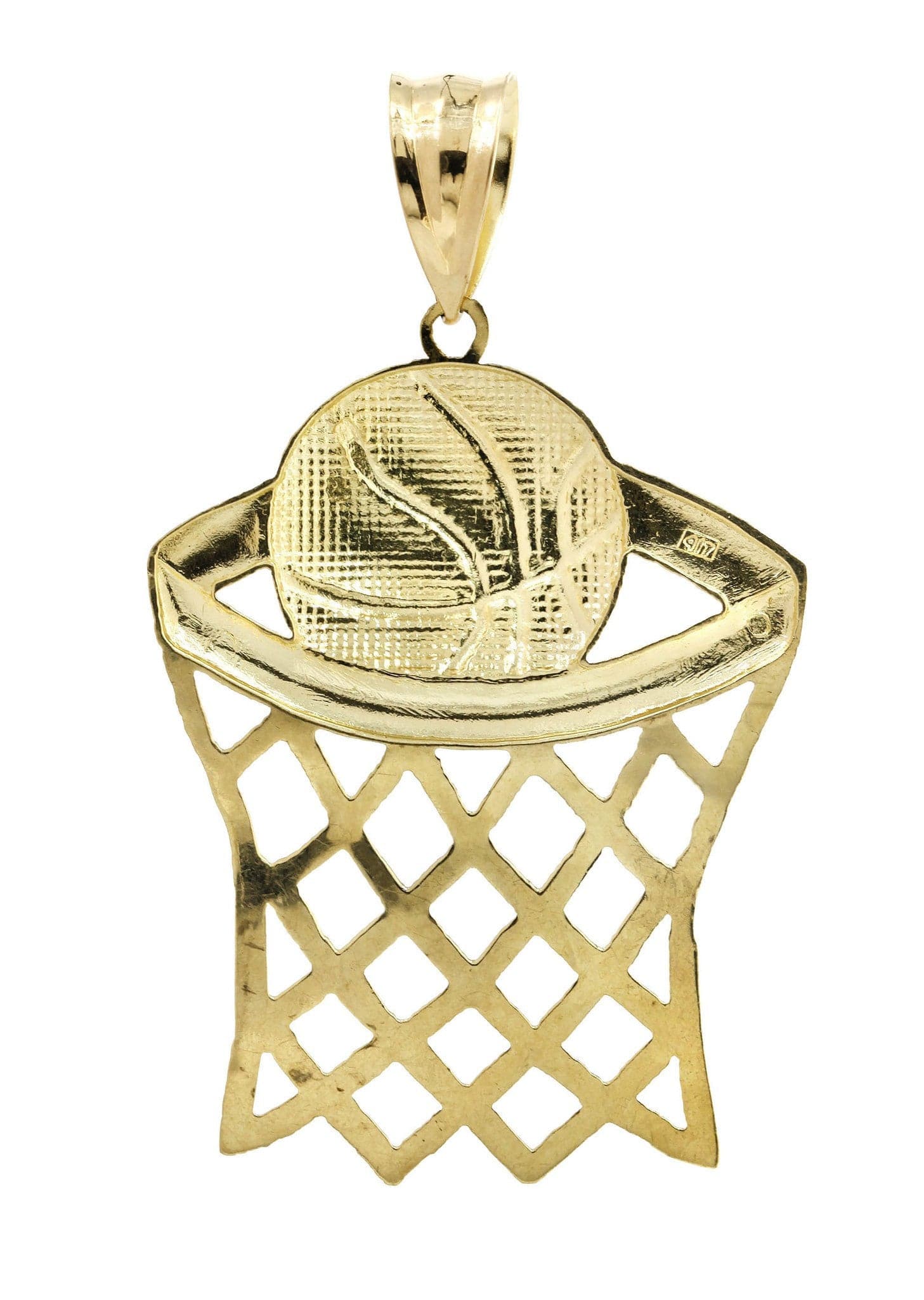 10K Gold Basketball Pendant Necklace for Men - 11.2 Grams Solid Gold Jewelry Gift for Basketball Players & Fans - Perfect for Games, Graduation & Special Occasions