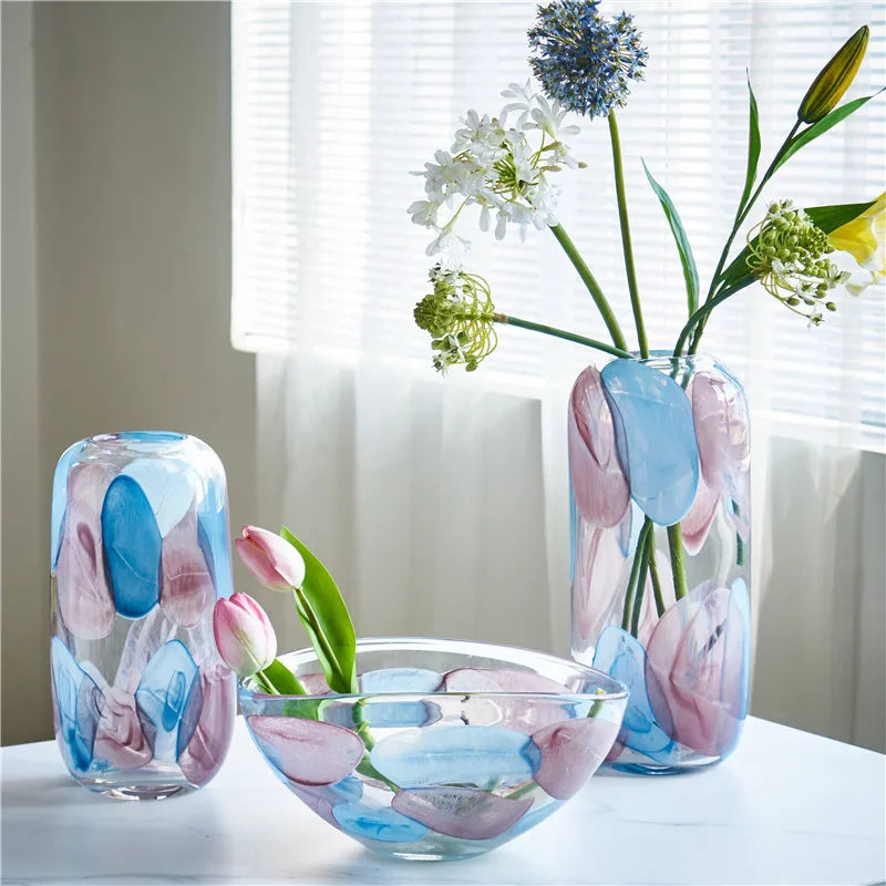 Pastel Bloom Hydroponics Vase - Elegant Glass Flower Vase for Home Decor, Office Desk, Wedding Centerpieces & DIY Plant Growing