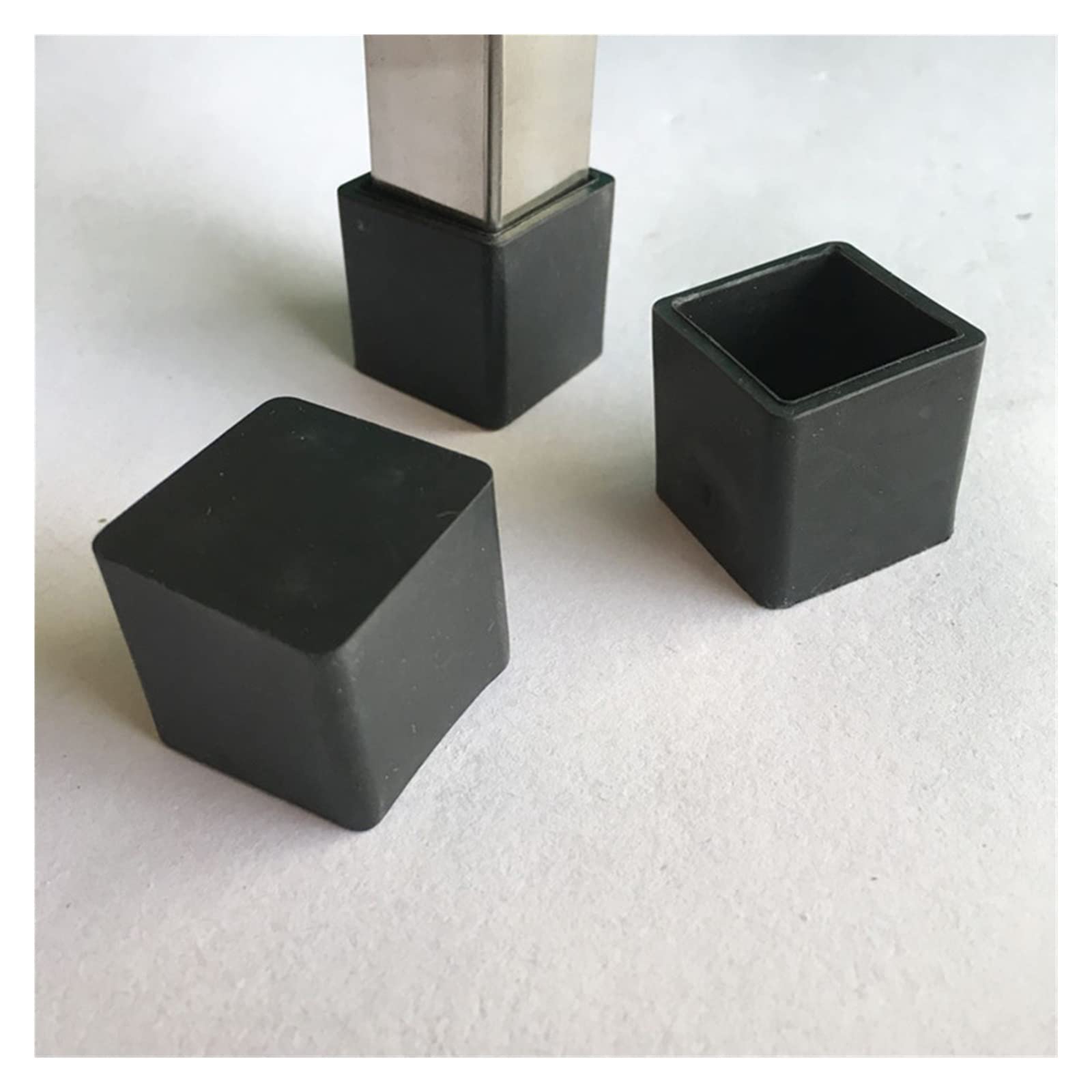 Non-Slip Chair Leg Caps - 4 Pack Square Felt Pads for Furniture Leveling, Table & Chair Feet Protectors, Floor Guards & Pipe Covers - Perfect for Hardwood Floors, Tile & Laminate Protection