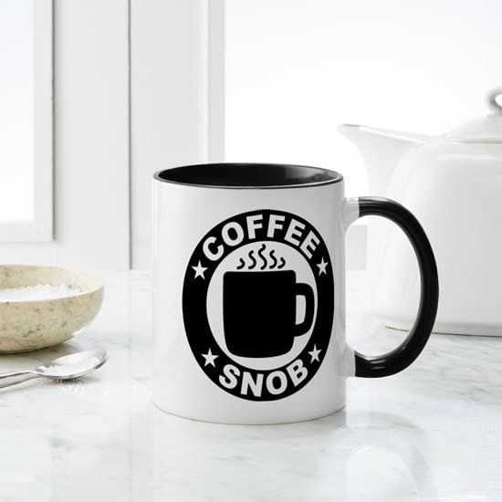 CafePress Coffee Snob 11 oz (325 ml) Ceramic Coffee Mug - Perfect for Home, Office & Gifts for Coffee Lovers