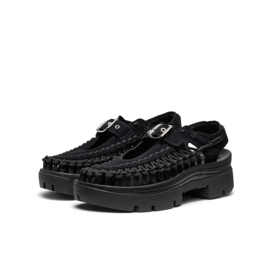 Unisex UNEEK PLT Mary Jane Sneakers - Black/Black | Comfortable Casual Shoes for Women & Men | Perfect for Walking, Work & Everyday Wear