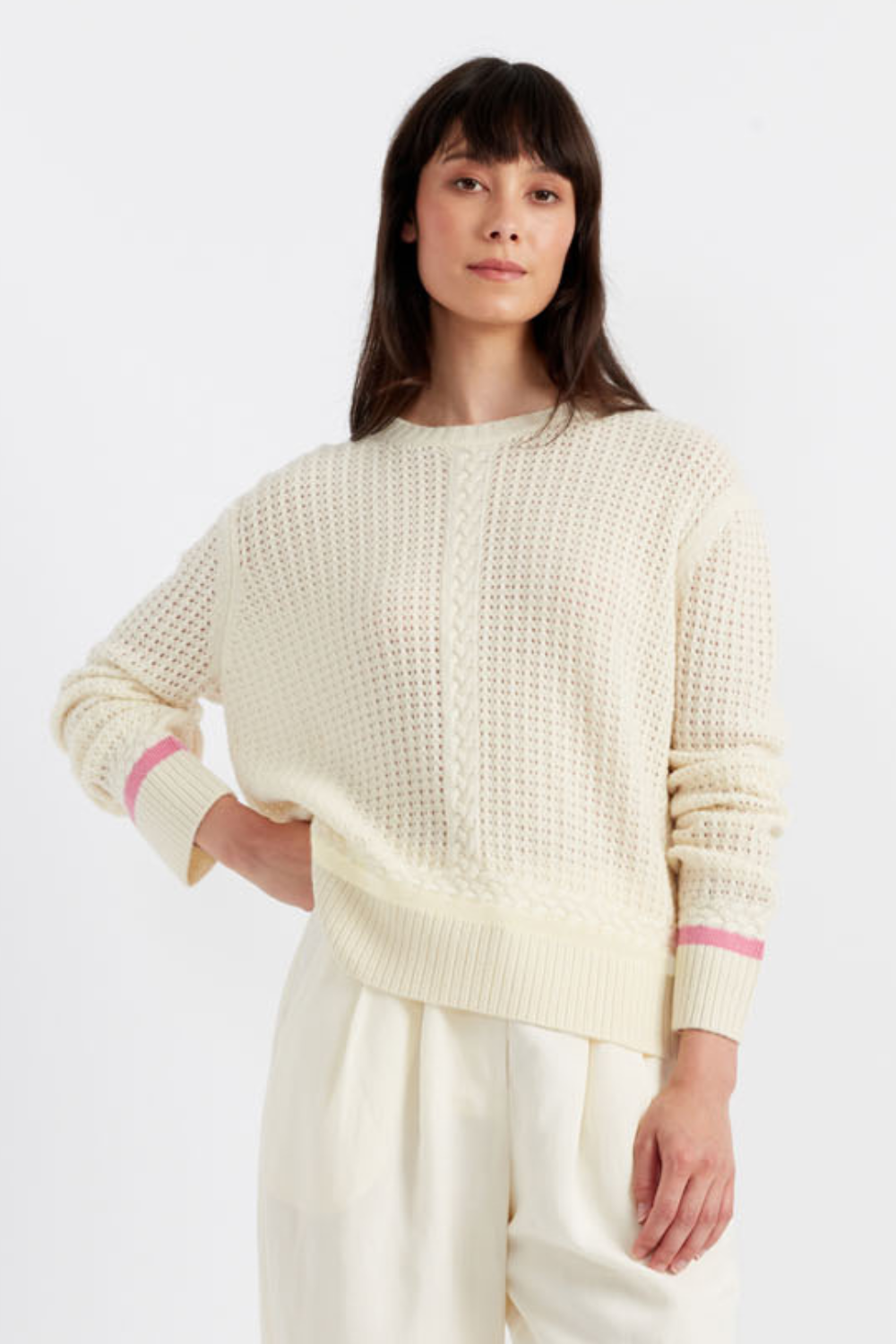 Luxury Cream Wool Cashmere Sweater for Women - Soft & Warm Winter Knitwear - Perfect for Casual Outfits & Cozy Evenings