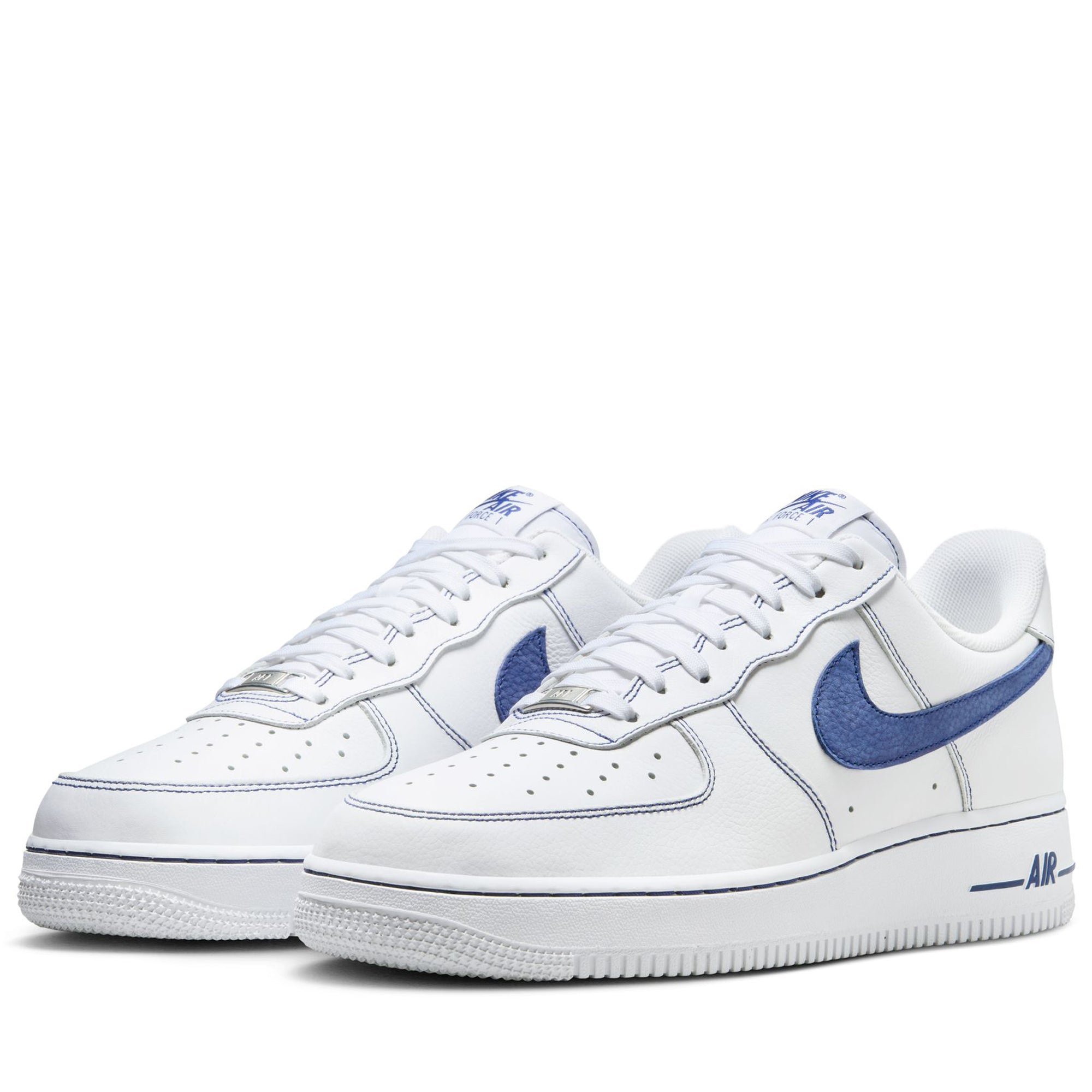 Nike Air Force 1 '07 LV8 Sneakers - White & Deep Royal Blue Basketball Shoes for Men & Women | Perfect for Casual Wear, Street Style & Sports