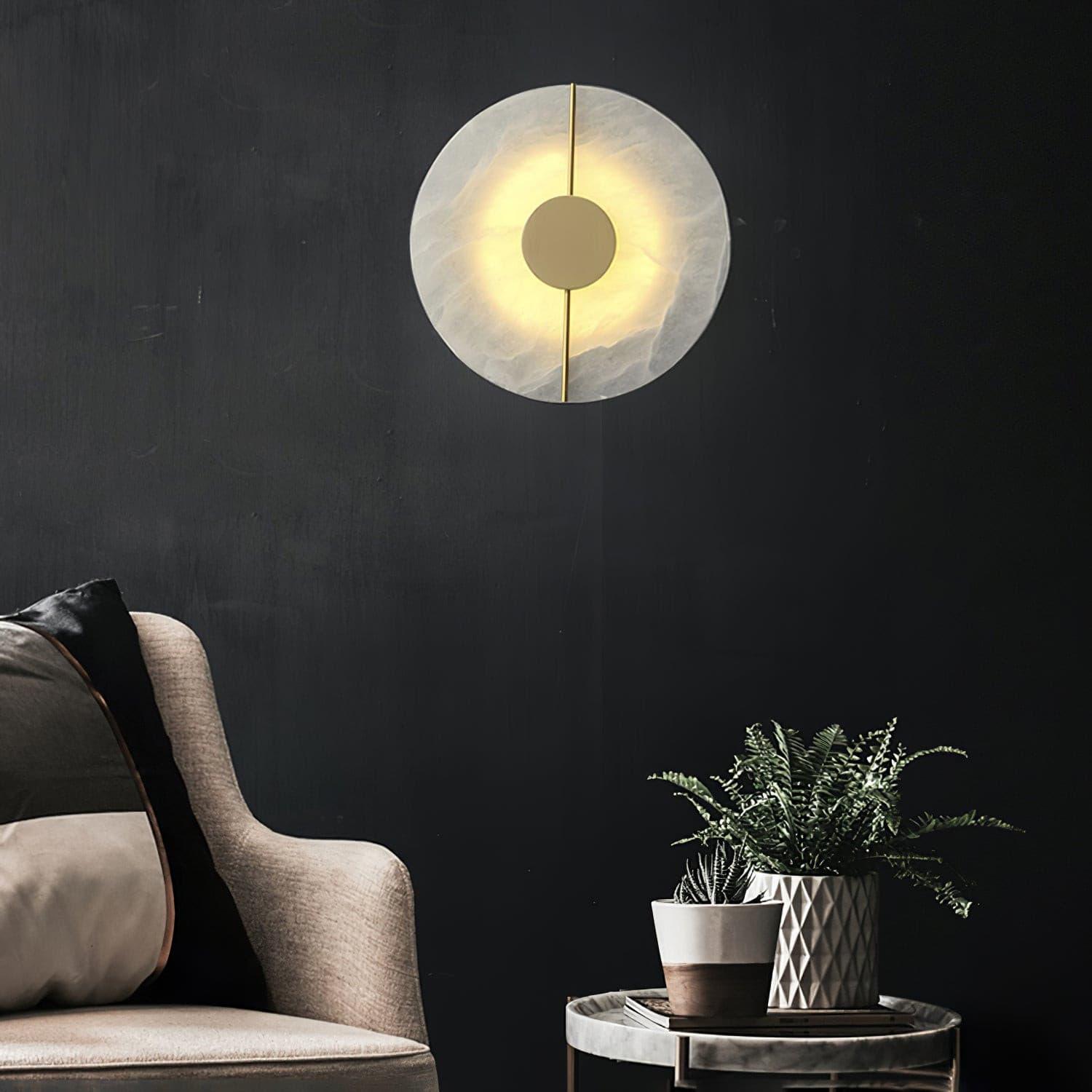 Elegant Alabaster Wall Lamp - Handcrafted Vintage Sconce for Living Room, Bedroom & Hallway Lighting | Dimmable LED Light Fixture