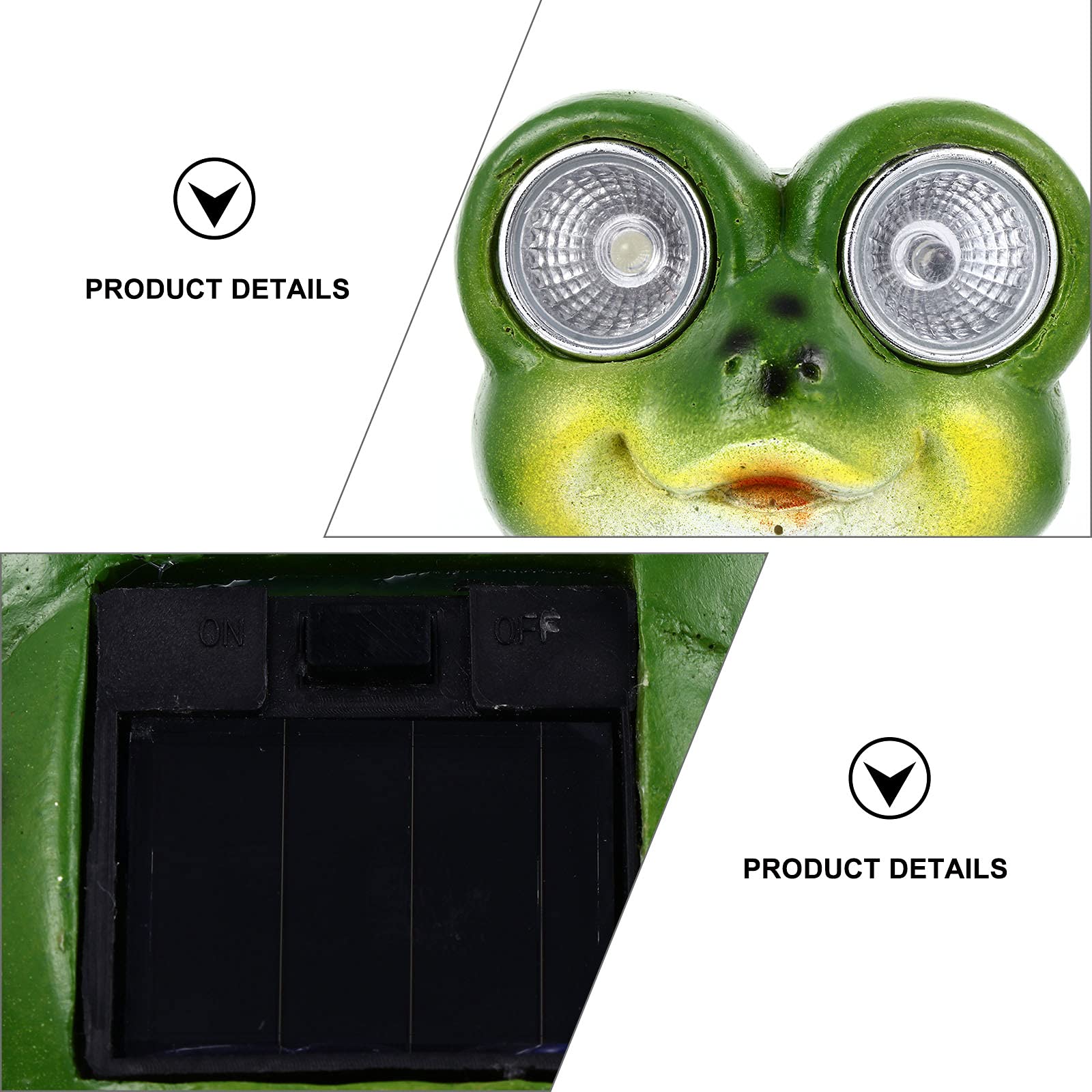 Solar Powered Frog Lawn Ornament - Green Resin Garden Decor with LED Solar Lights for Outdoor Patio, Yard & Pathway Decoration | Weatherproof Art Craft for Garden, Backyard & Landscape Lighting