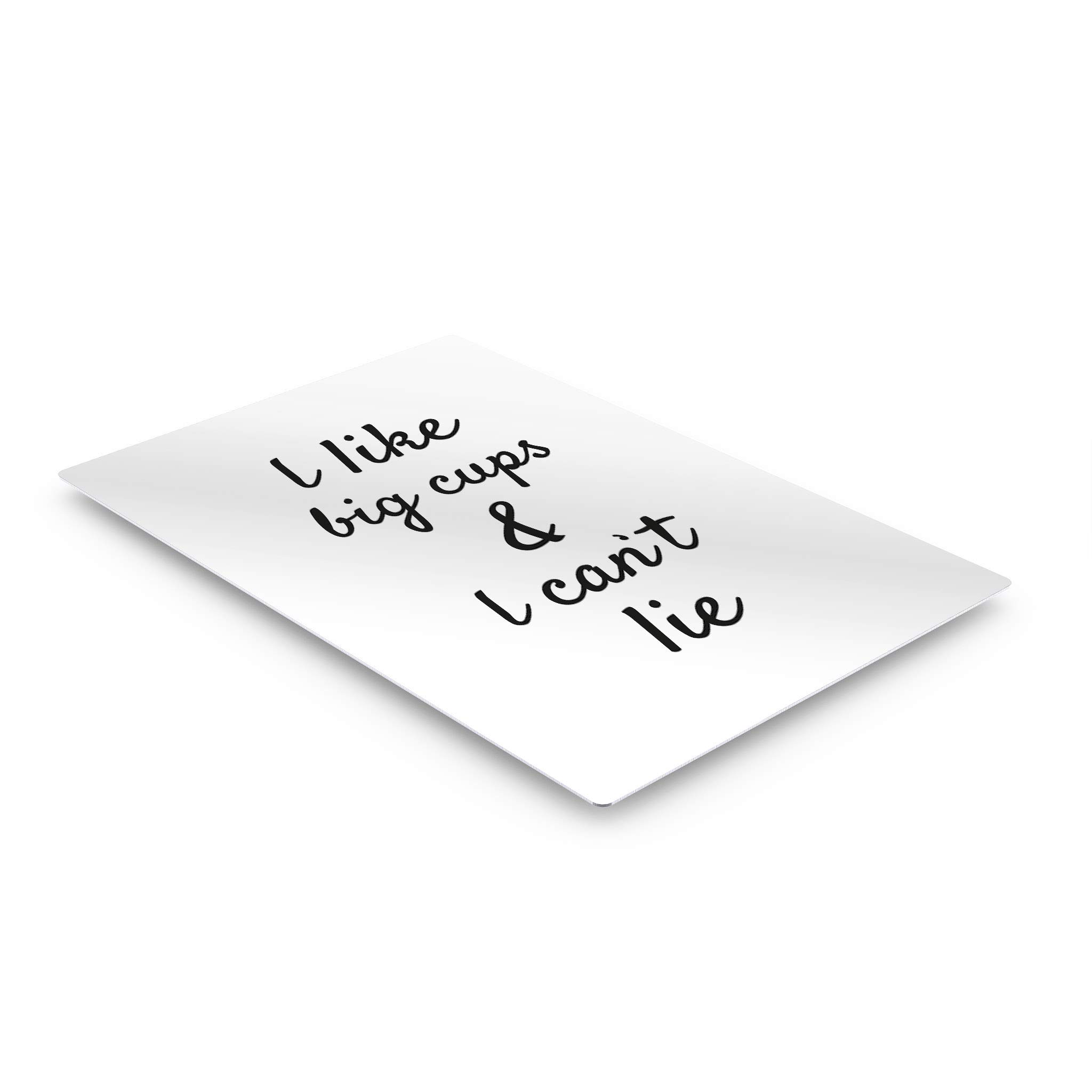 Smile Art Design 'I Like Big Cups & I Can't Lie' Hand Lettering Metal Wall Art - 36x24 Inch Coffee Themed Decor for Kitchen, Farmhouse, Office & Coffee Shop - Perfect Inspirational Gift for Coffee Lovers & Restaurant Dining Room Décor
