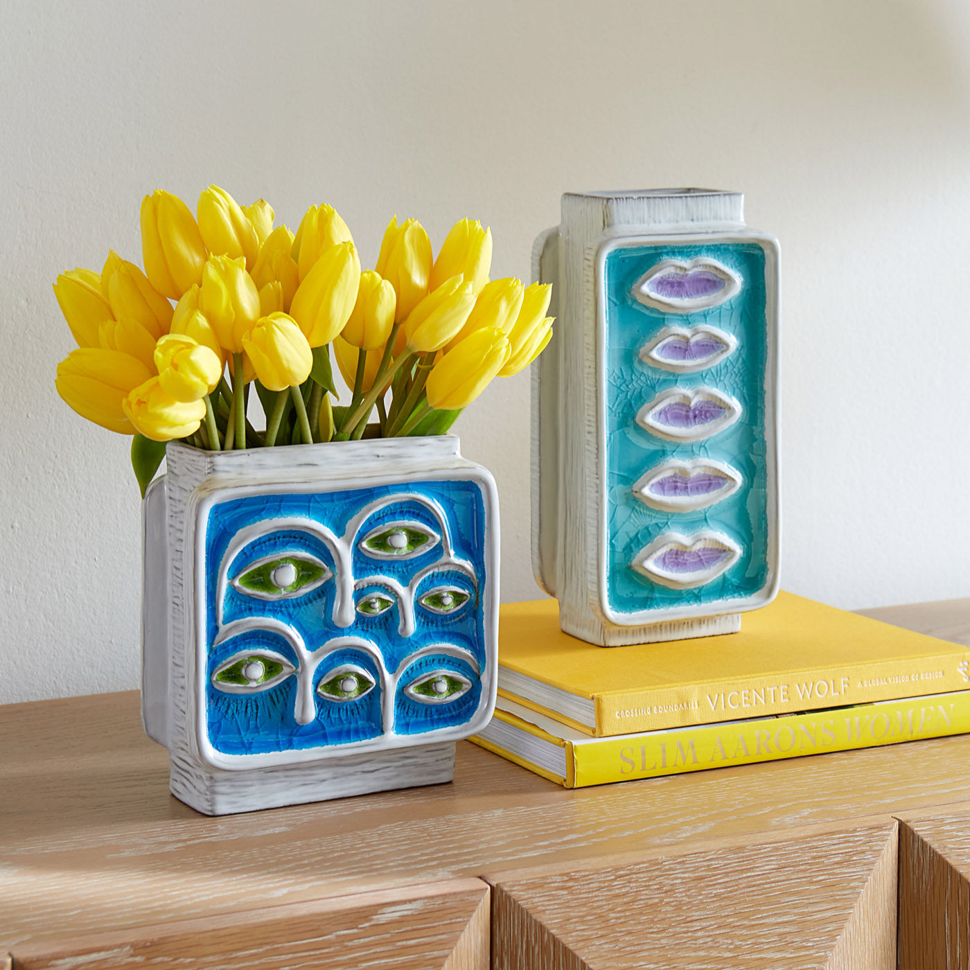 Handmade Glass Menagerie Eyes Vase - Unique Decorative Centerpiece for Home, Wedding & Gift Giving