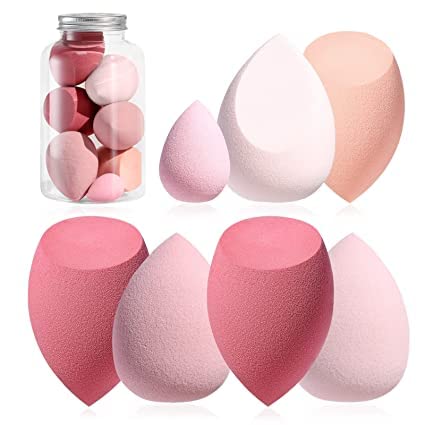 Premium Zirak Makeup Sponge Set - 7 Pcs Beauty Blender & Puff Kit with Travel Bottle | Soft Cosmetic Sponges for Foundation, Concealer & Powder Application | Perfect for Professional Makeup & Travel Essentials