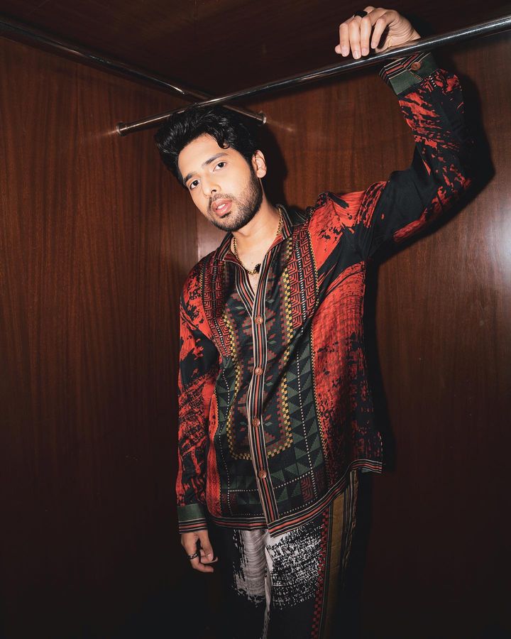 Armaan Malik Red & Black Stroke Print Co-ord Set for Women | Stylish Matching Outfit for Casual Wear, Parties & Festivals