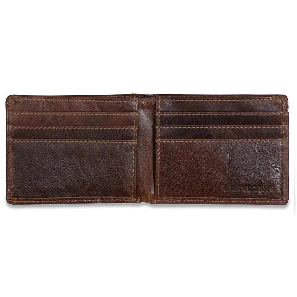 Jack Georges Voyager Slim Bifold Wallet - Genuine Leather RFID Blocking Minimalist Wallet for Men - Perfect for Everyday Carry, Travel & Business Use