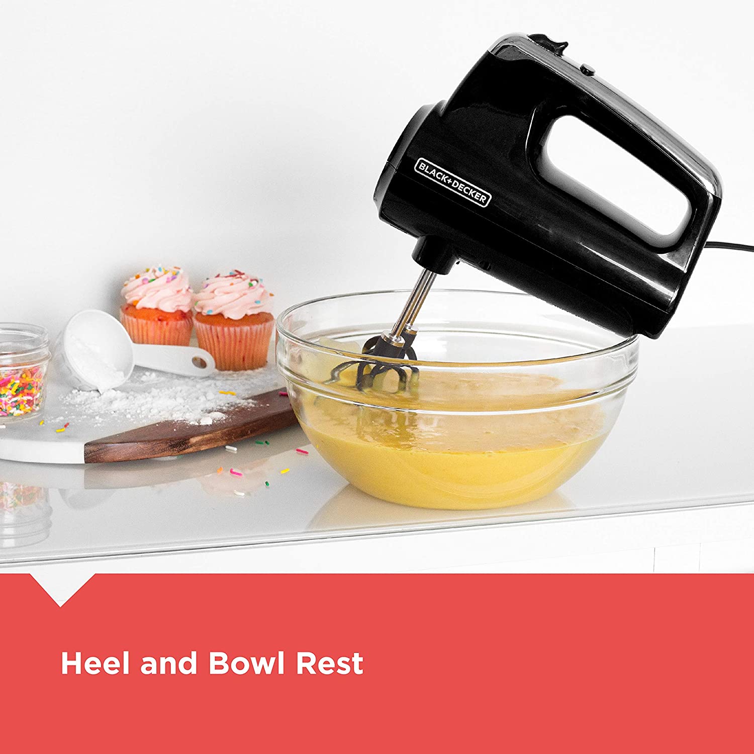 BLACK+DECKER MX600BC Helix Hand Mixer - 5-Speed Electric Mixer with Stainless Steel Blades, Lightweight & Powerful for Baking, Whipping, Blending - Factory Certified with Full Warranty - Perfect for Cakes, Cookies, Dough & Smoothies