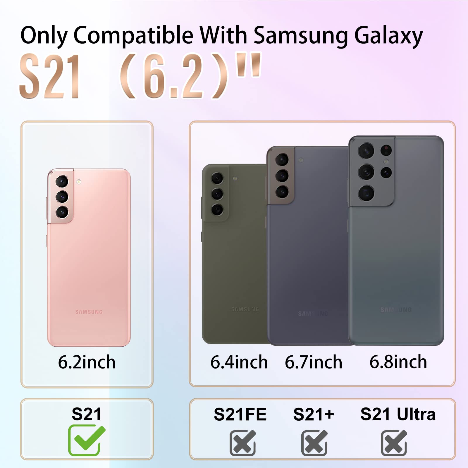 Likiyami 3-in-1 Luxury Phone Case for Samsung Galaxy S21 5G (6.2