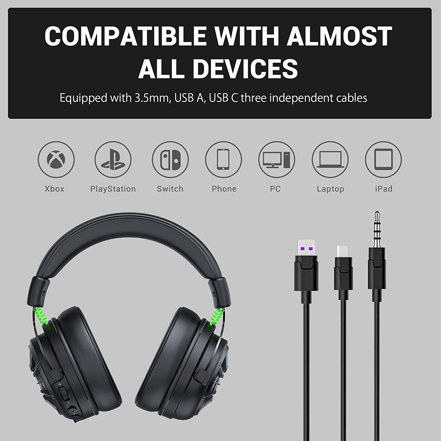 EKSA StarEngine Pro USB Gaming Headset - 7.1 Surround Sound Wired Headphones for PC, PS4, PS5, Xbox One | Over-Ear Noise Cancelling Mic with Dual Chamber Drivers | Game & Music Modes | LED Lights - Perfect for FPS Gaming, Streaming & Online Meetings