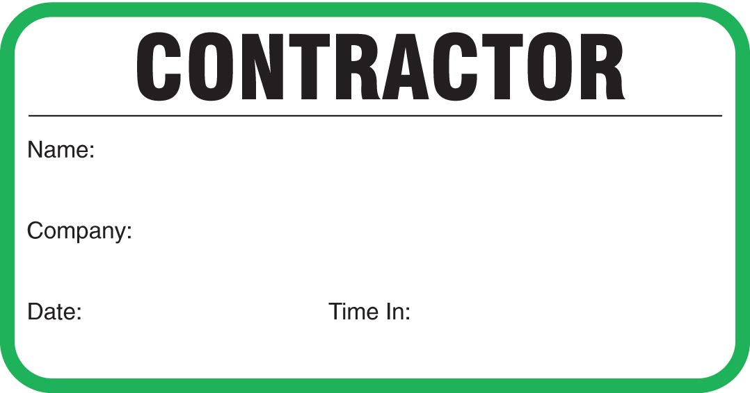 Security Badge Sign-In Book - Green Contractor Log Book (500 Pages) for Construction Sites, Office Check-Ins & Visitor Management