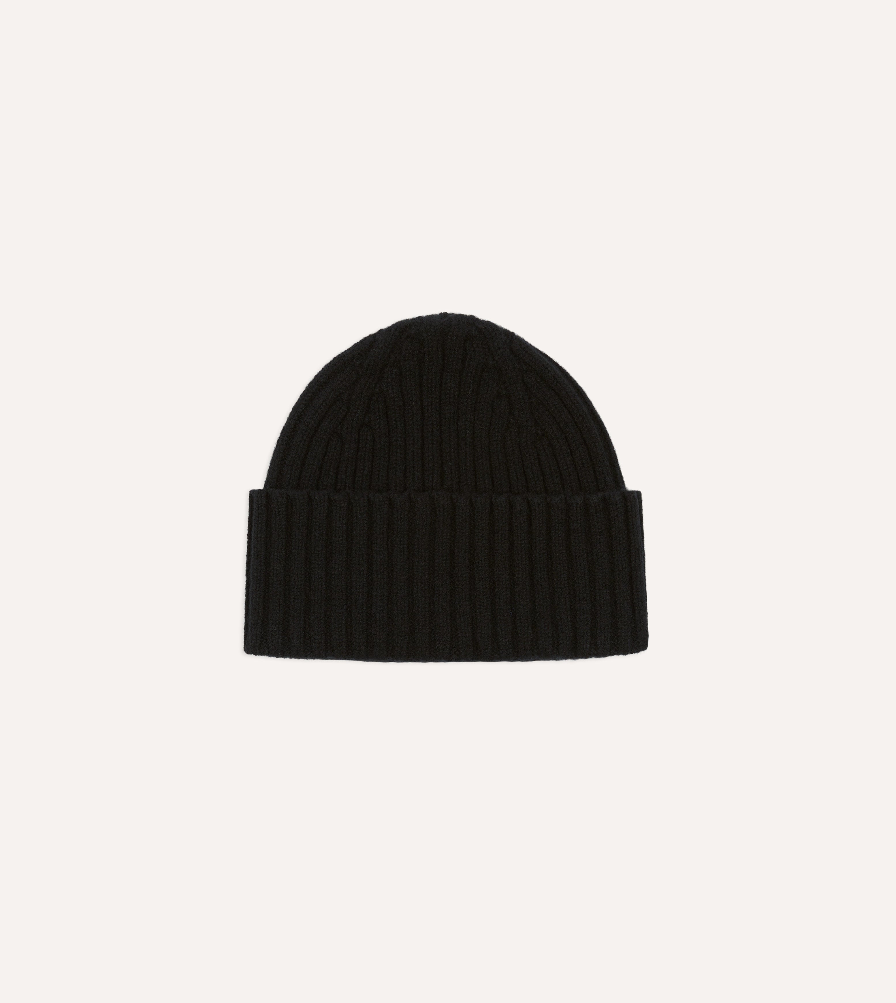 Black Lambswool Ribbed Knit Cap - Warm Winter Beanie for Men & Women | Perfect for Skiing, Snowboarding & Outdoor Activities