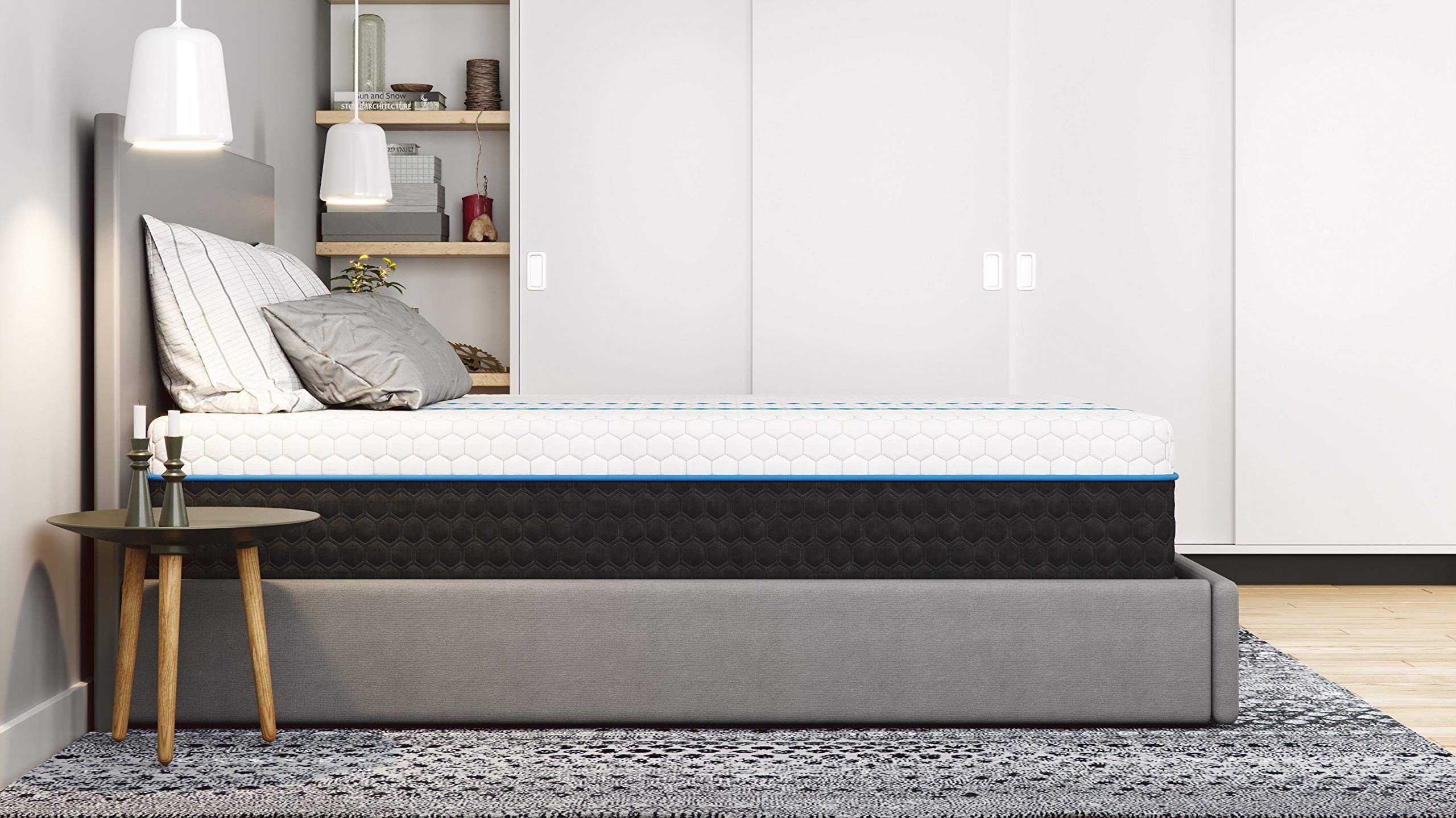EquaLite Plus 12-inch Copper Cooled Hybrid Mattress - Medium Firmness, California King Size - Pressure Relief & Temperature Regulation for Restful Sleep