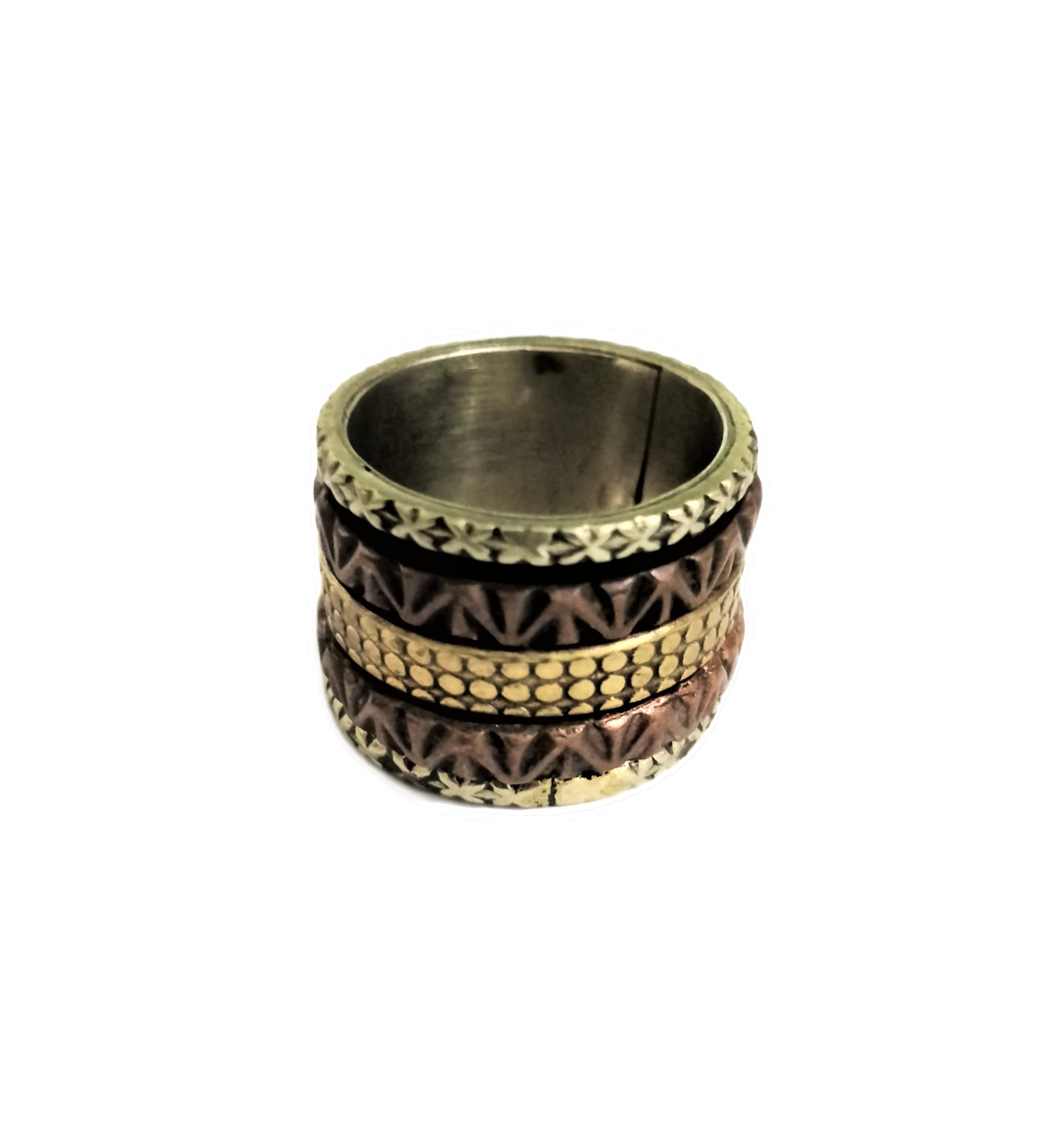 925 Sterling Silver Spinner Ring for Men & Women - Anxiety Relief Fidget Ring, Meditation & Stress Relief Jewelry, Three-Tone Thumb Ring for Focus & Relaxation - Perfect for ADHD, Anxiety & Everyday Wear