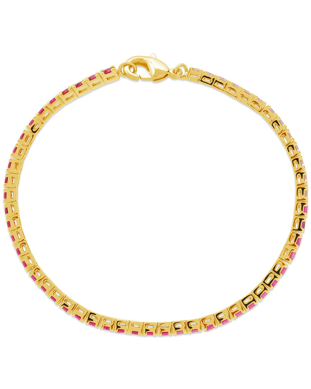 Elegant Pink Tennis Bracelet for Women | 14K Gold Plated Cubic Zirconia | Perfect for Weddings, Parties & Everyday Wear