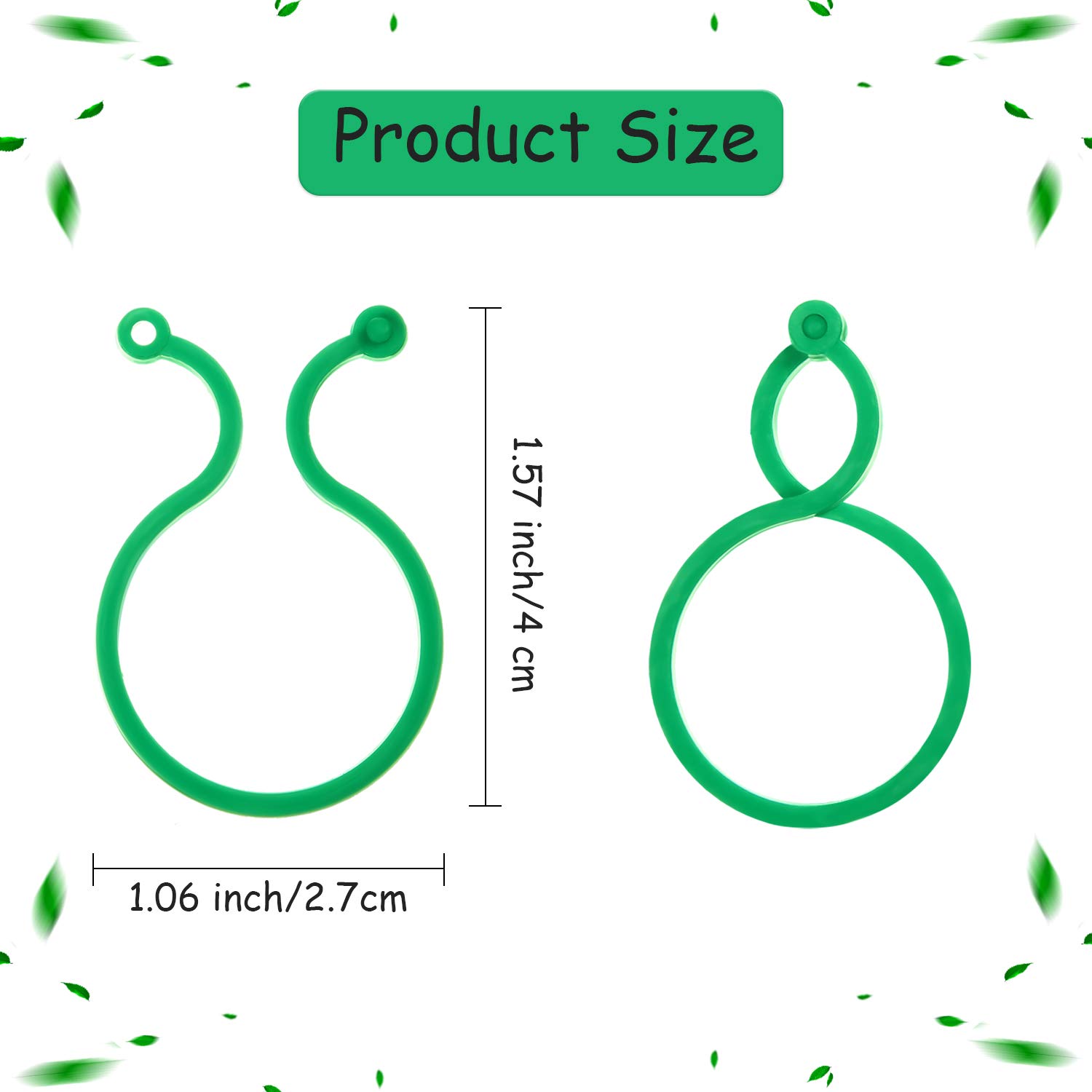 200 Pack Garden Plant Support Clips - Plastic Vine & Tomato Clips for Flowers, Vegetables - Secure Plants to Grow Upright - Perfect for Greenhouses, Home Gardens, and Vertical Farming