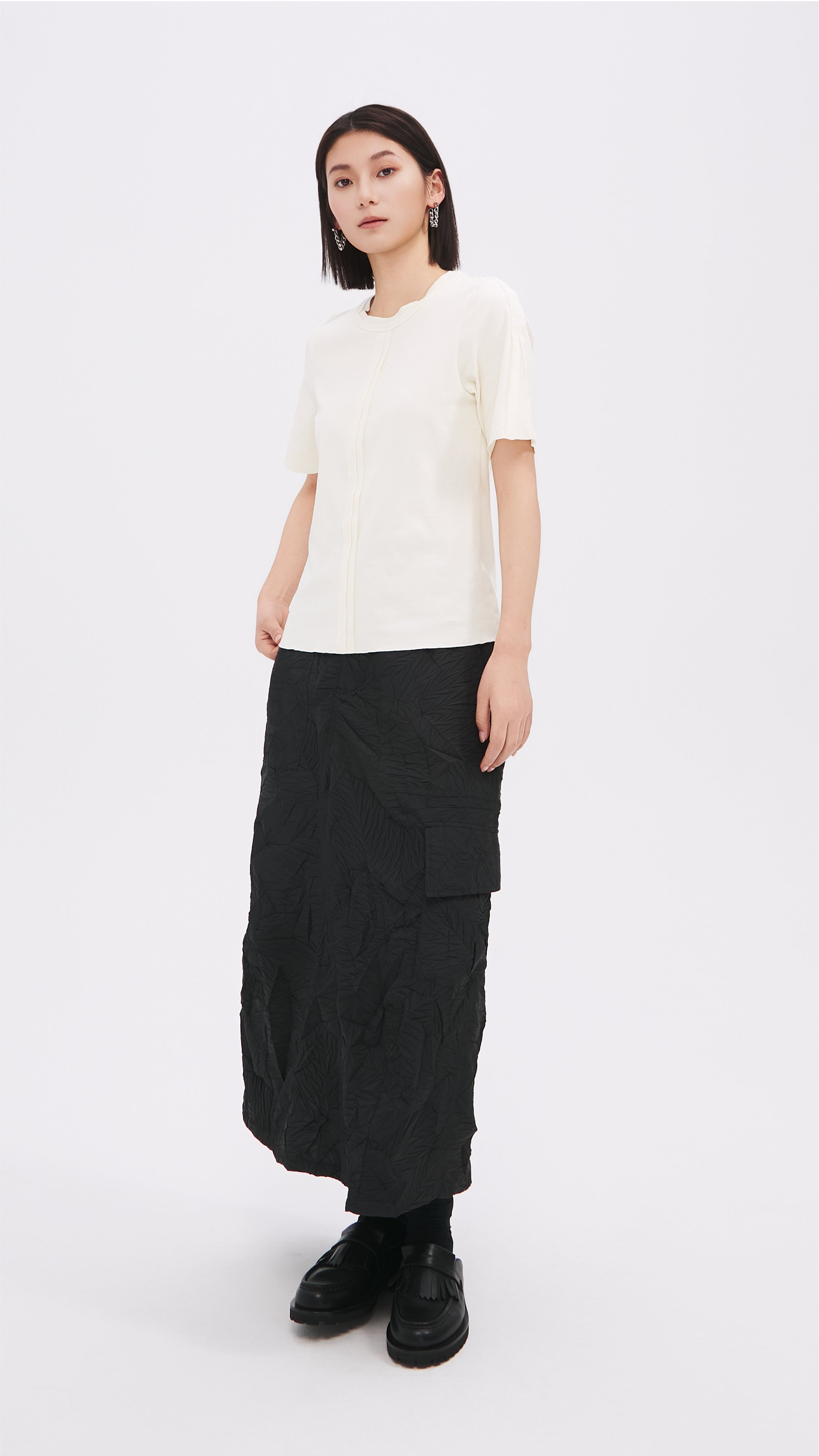 Distorted Pleated Military Skirt for Women - Edgy A-Line Mini Skirt with Asymmetrical Hem | Perfect for Punk Fashion, Streetwear & Festival Outfits