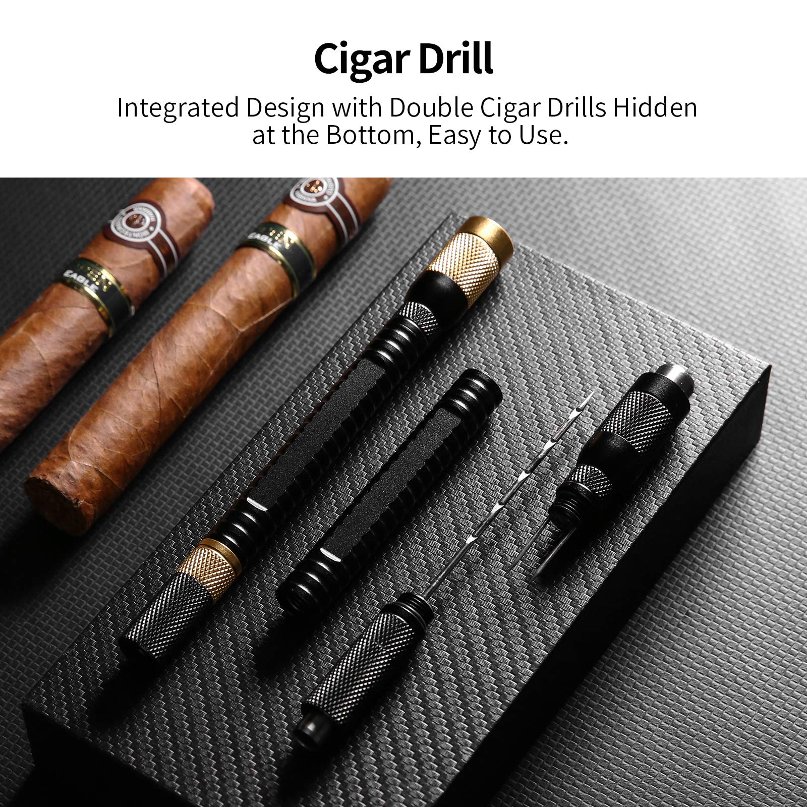 Premium 4-in-1 Cigar Punch Multitool with Double Punch & Twin Draw Enhancer Needle - Blue Gift Box Set for Cigar Lovers | Perfect for Cigar Cutting, Punching & Draw Improvement at Home, Parties & Outdoor Events