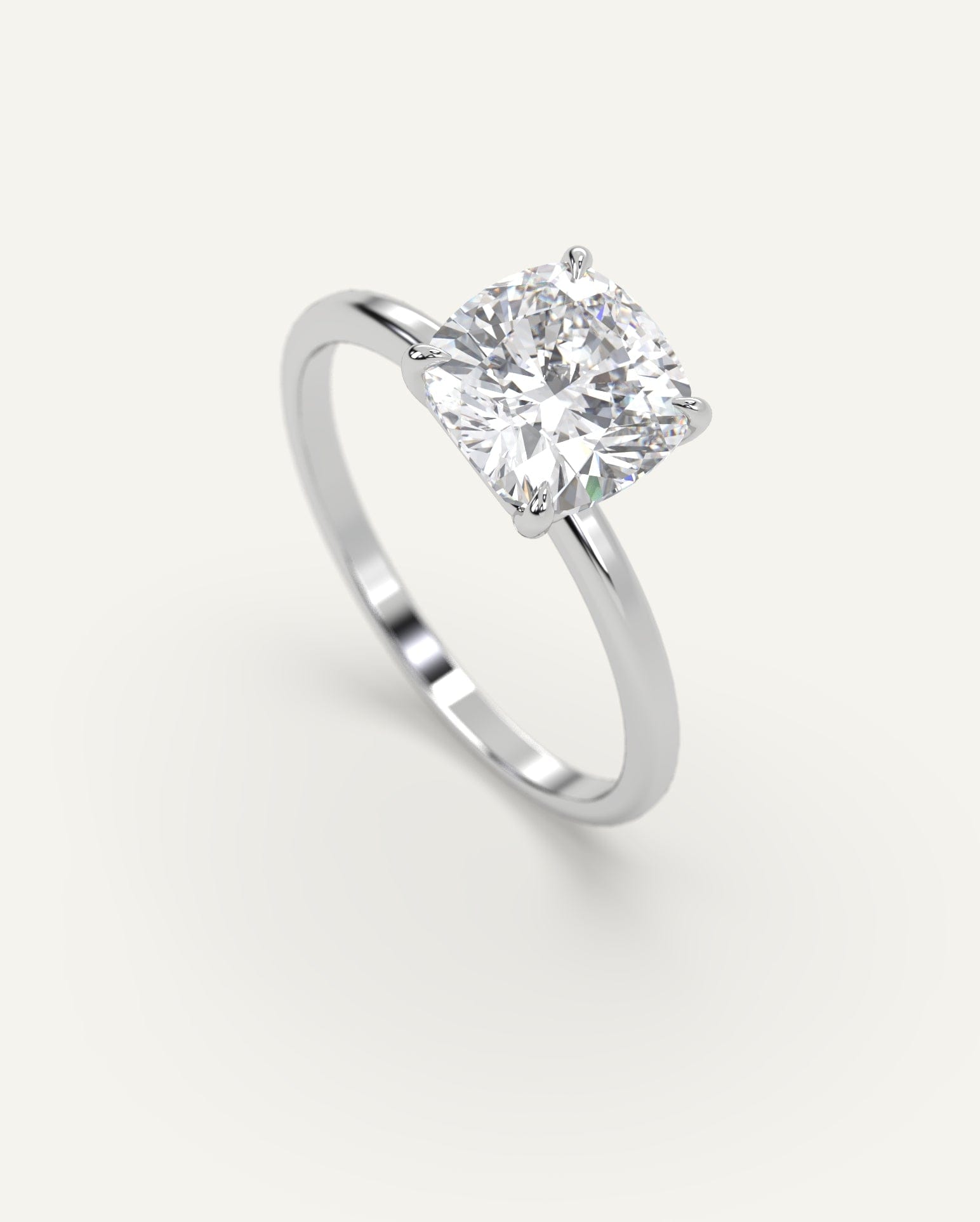 2 Carat Cushion Cut Diamond Engagement Ring - 14K White Gold Solitaire Wedding Band for Women - Perfect for Proposals, Anniversaries & Special Occasions