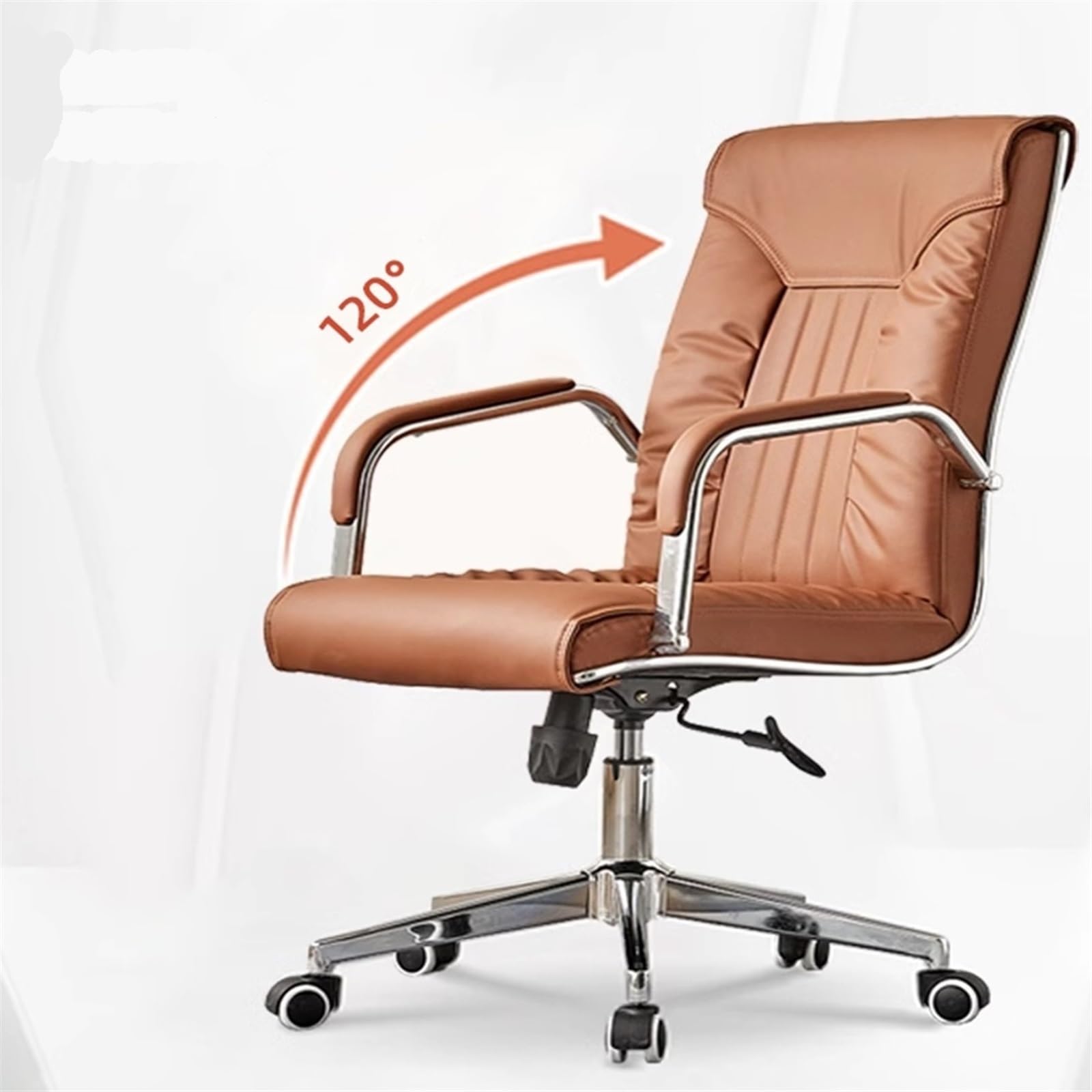 High Back Executive Office Chair - Ergonomic PU Leather Desk Chair with Armrests for Home & Office Use - Comfortable Computer Chair for Long Work Hours (Red)