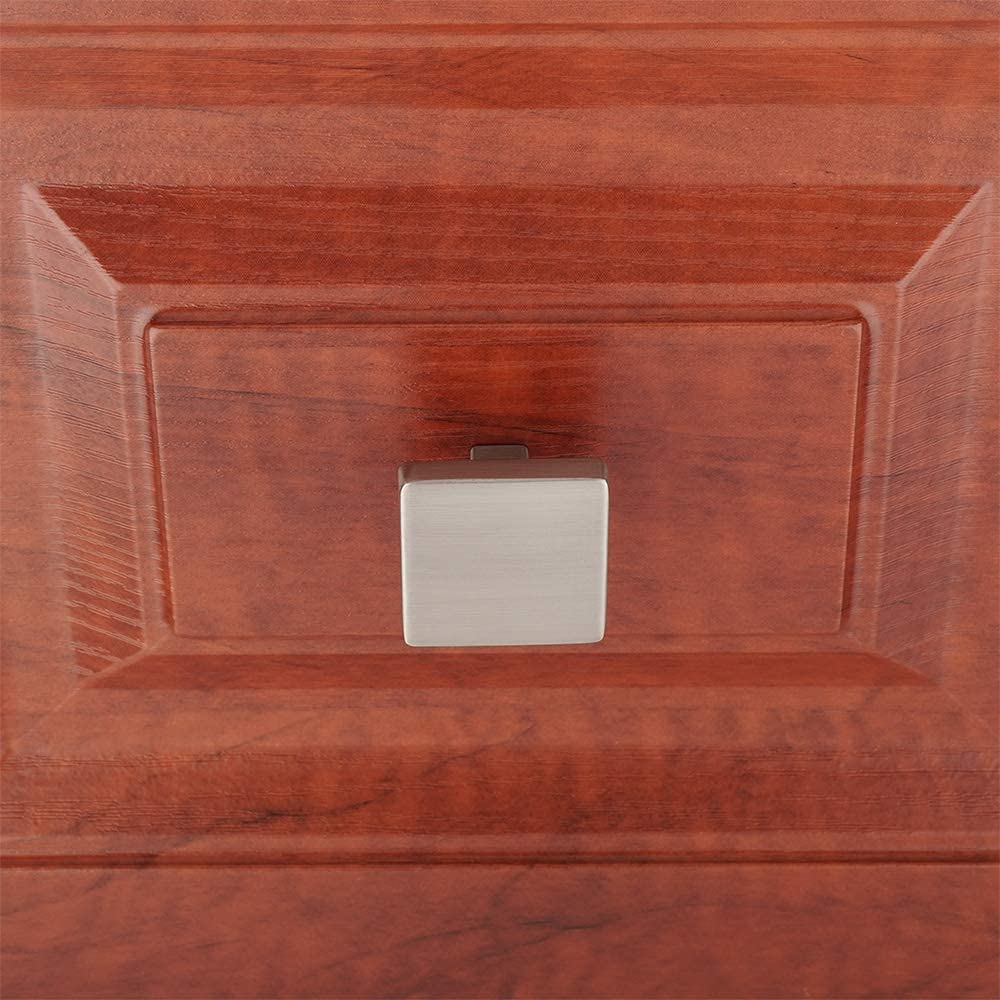 KOOFIZO 10-Pack Square Cabinet Knobs - 31mm Brushed Nickel Pull Handles for Kitchen Cabinets, Dresser Drawers & Wardrobe Hardware | Durable Modern Upgrade for Home & Office Furniture
