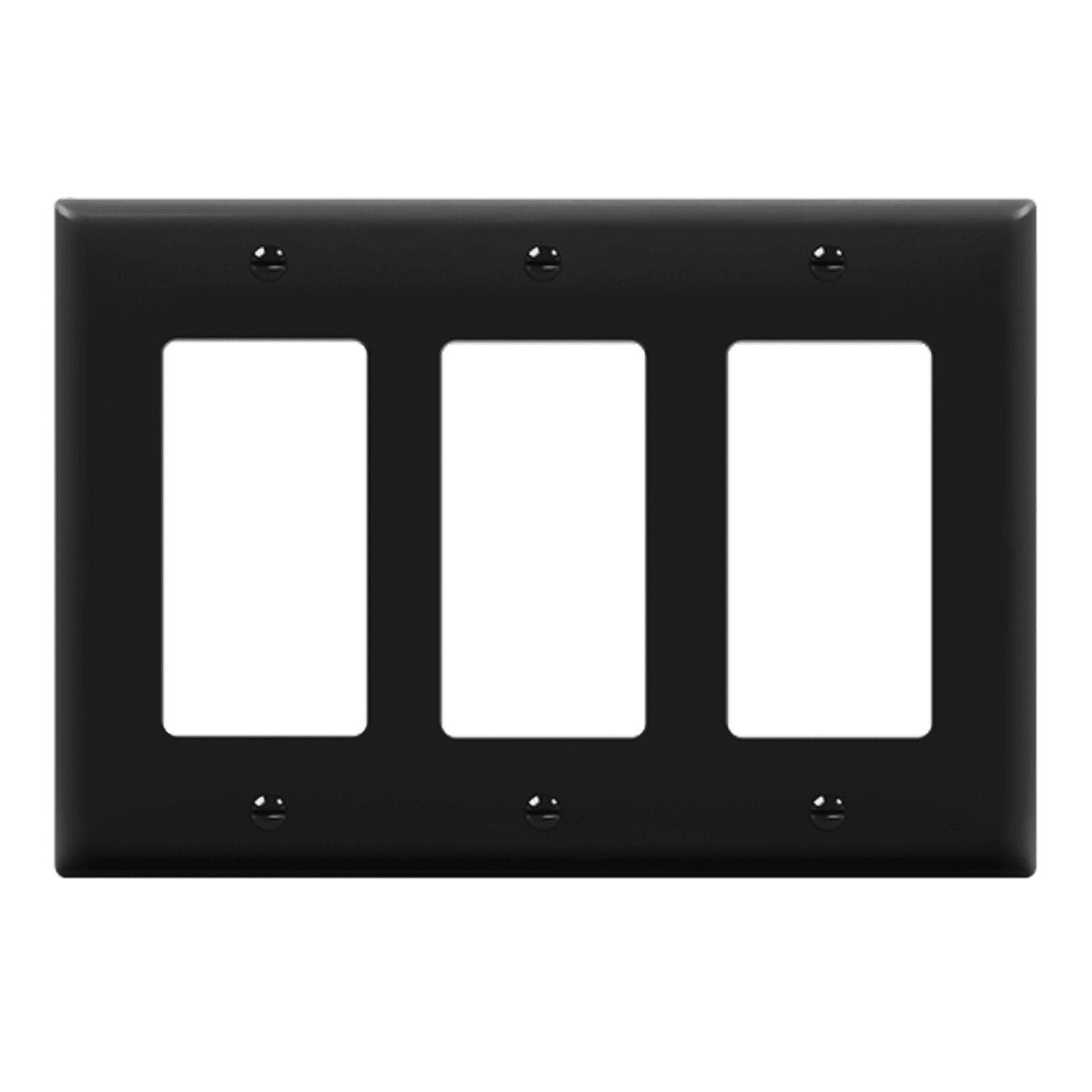 3 Gang Decorator Rocker Wall Plate - Black Electrical Outlet Cover for Home & Office - Perfect for Living Room, Bedroom, and Kitchen Decor