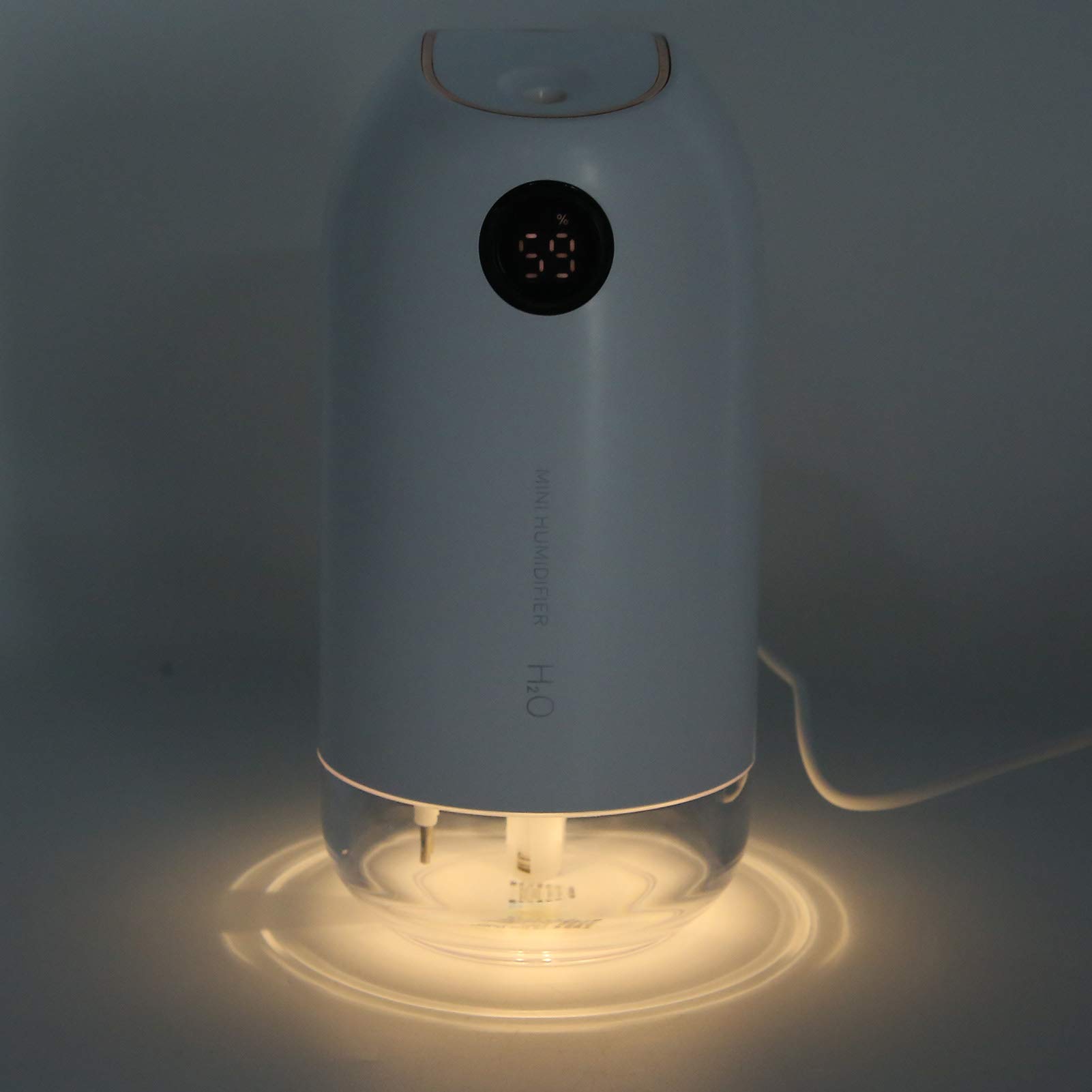 500ml Mini USB Rechargeable Humidifier - Portable Air Humidifier with Night Light for Home, Office, Bedroom & Car | White Cool Mist Fog Maker for Dry Air Relief, Baby Nursery & Travel Use