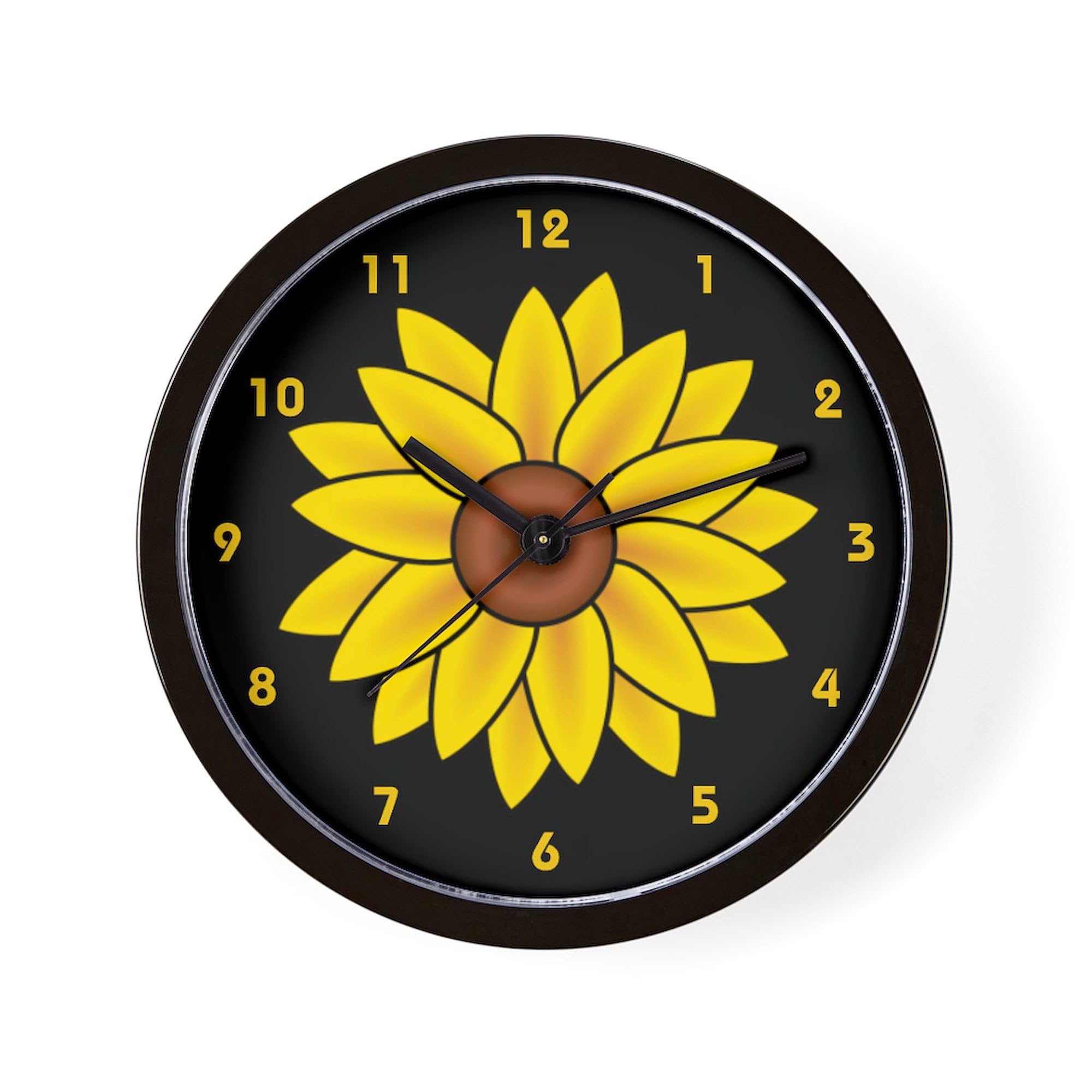 Sunflower Wall Clock 10 Inch - Decorative Clock for Living Room, Kitchen, Office & Home Decor | Perfect for Farmhouse, Boho & Rustic Style Interiors