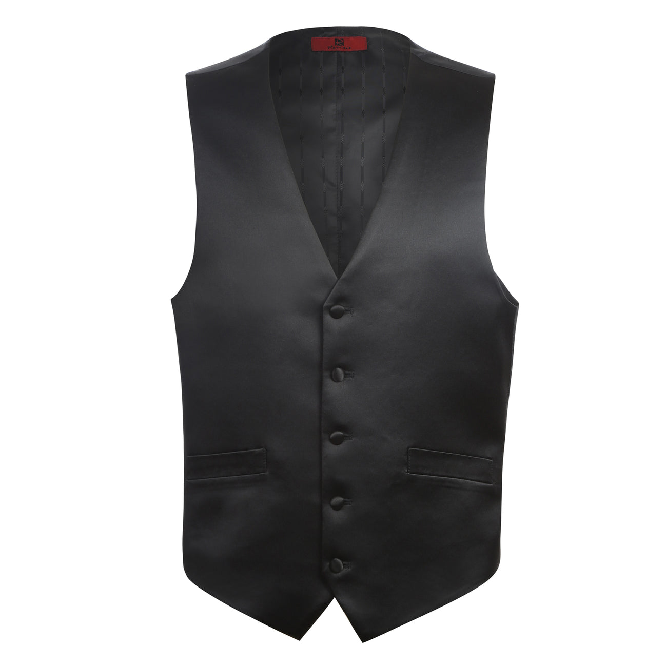 Alessandro Vitello by Renoir Black Classic Fit Wedding Suit with Satin Vest - Elegant Formal Attire for Weddings, Prom & Special Occasions