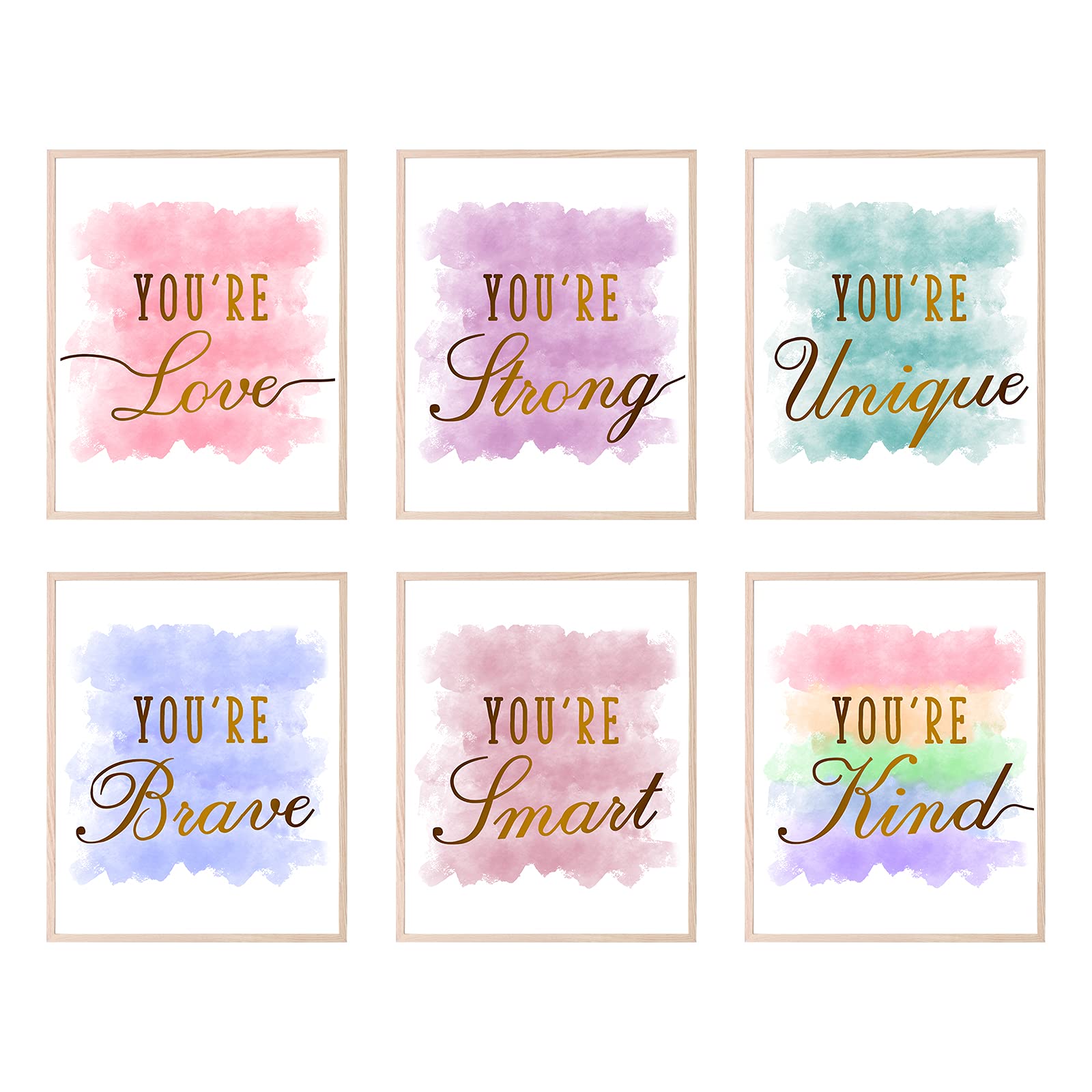 HOMANGA Kids Wall Art Posters - Set of 6 Unframed 8x10 Inch Prints for Teen Girls Room, Bedroom, Nursery & Playroom Decor - Anime Inspired Room Decorations for Birthday Gifts & Home Aesthetic