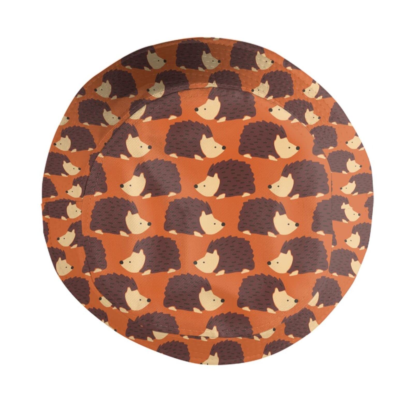 Cute Hedgehog Bucket Hat for Women & Men - Animal Print Sun Hat with Brim, Adjustable Fisherman Hat for Outdoor Activities, Beach, Hiking, and Happy Muharram Celebrations