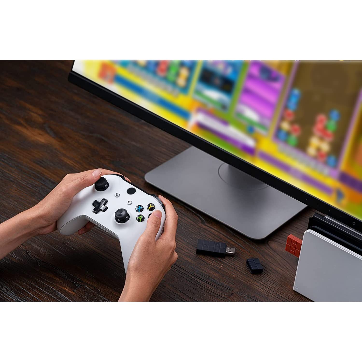 8Bitdo Wireless USB Adapter 2 with OTG Adapter - Compatible with Xbox Series X/S, Xbox One, Switch Pro & PS5 Controllers - Works on Switch OLED, Windows, Mac & Raspberry Pi - Brown - Perfect for Gaming, Streaming & Multi-Platform Controller Support