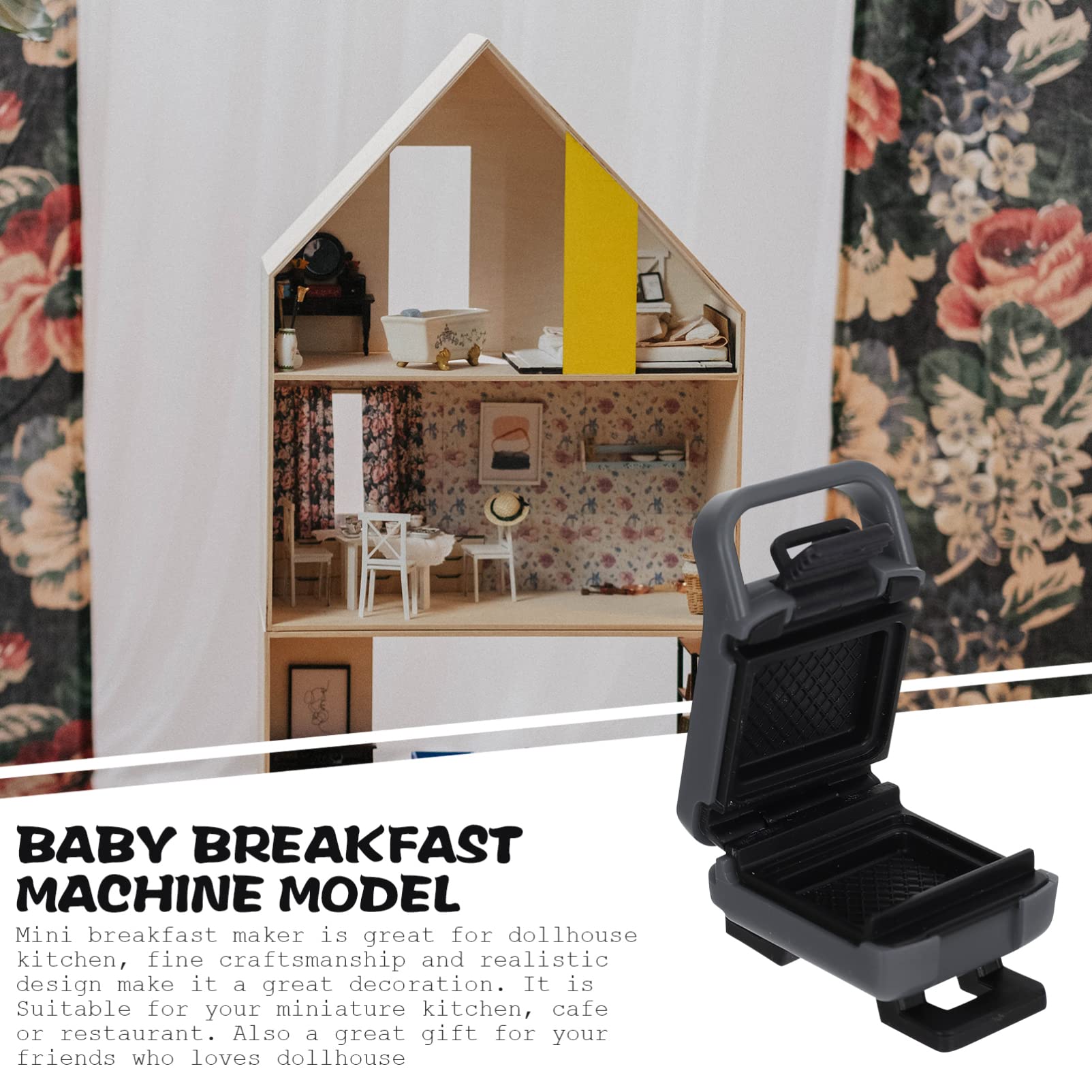 3Pcs Miniature Breakfast Maker Set - Dollhouse Sandwich & Waffle Maker - Tiny Kitchen Cookware for Dollhouse Decor - Perfect for Miniature Play, Collectors and DIY Dollhouse Scenes