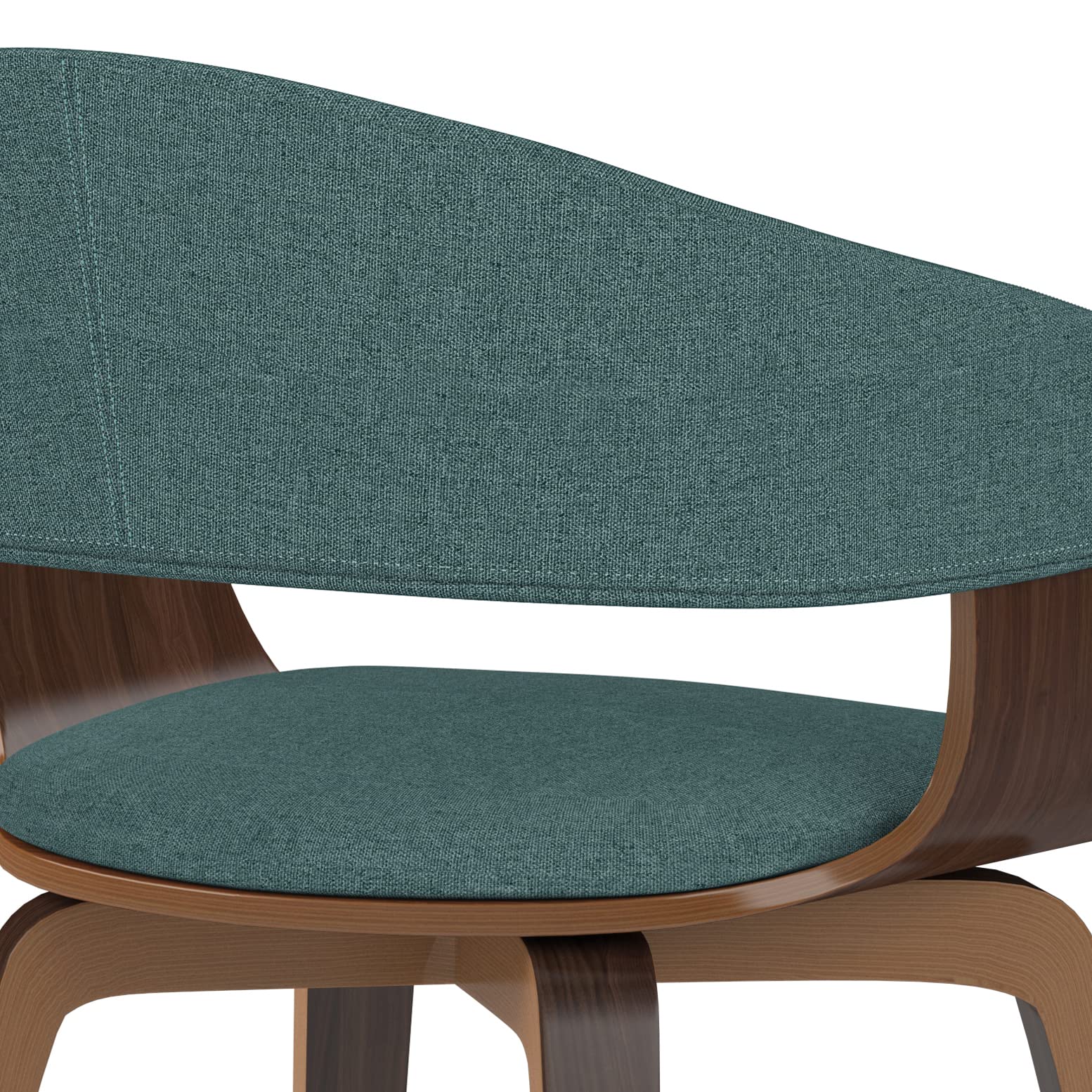 SIMPLIHOME Lowell Dining Chair - Light Turquoise Blue Linen Fabric, 21.1x20.5x30.3 Inches, Bentwood Frame with Walnut Legs, Modern Dining Room Chair for Kitchen, Breakfast Nook & Home Decor
