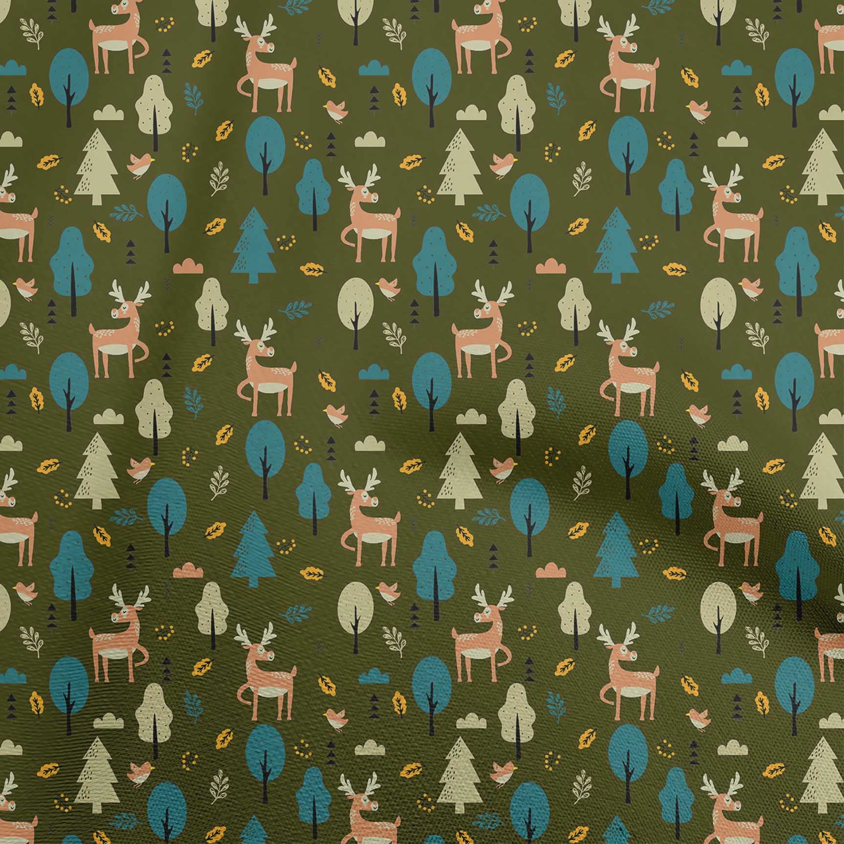 oneOone Polyester Spandex Dark Olive Green Fabric - Soft Stretchy Kids Dress Material, 56 Inch Wide Printed Fabric by The Yard | Perfect for DIY Children's Clothing, Costumes & Home Decor Projects